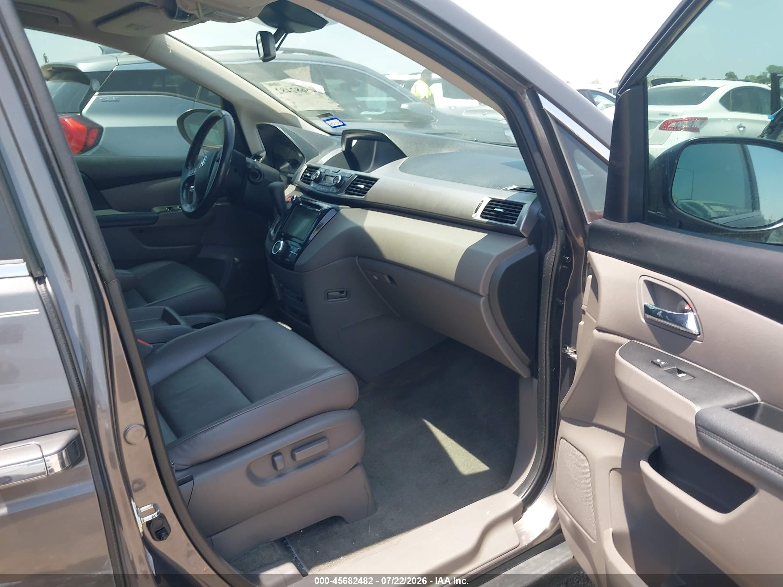 2015 Honda Odyssey Ex-l Gray vin: 5FNRL5H68FB009057