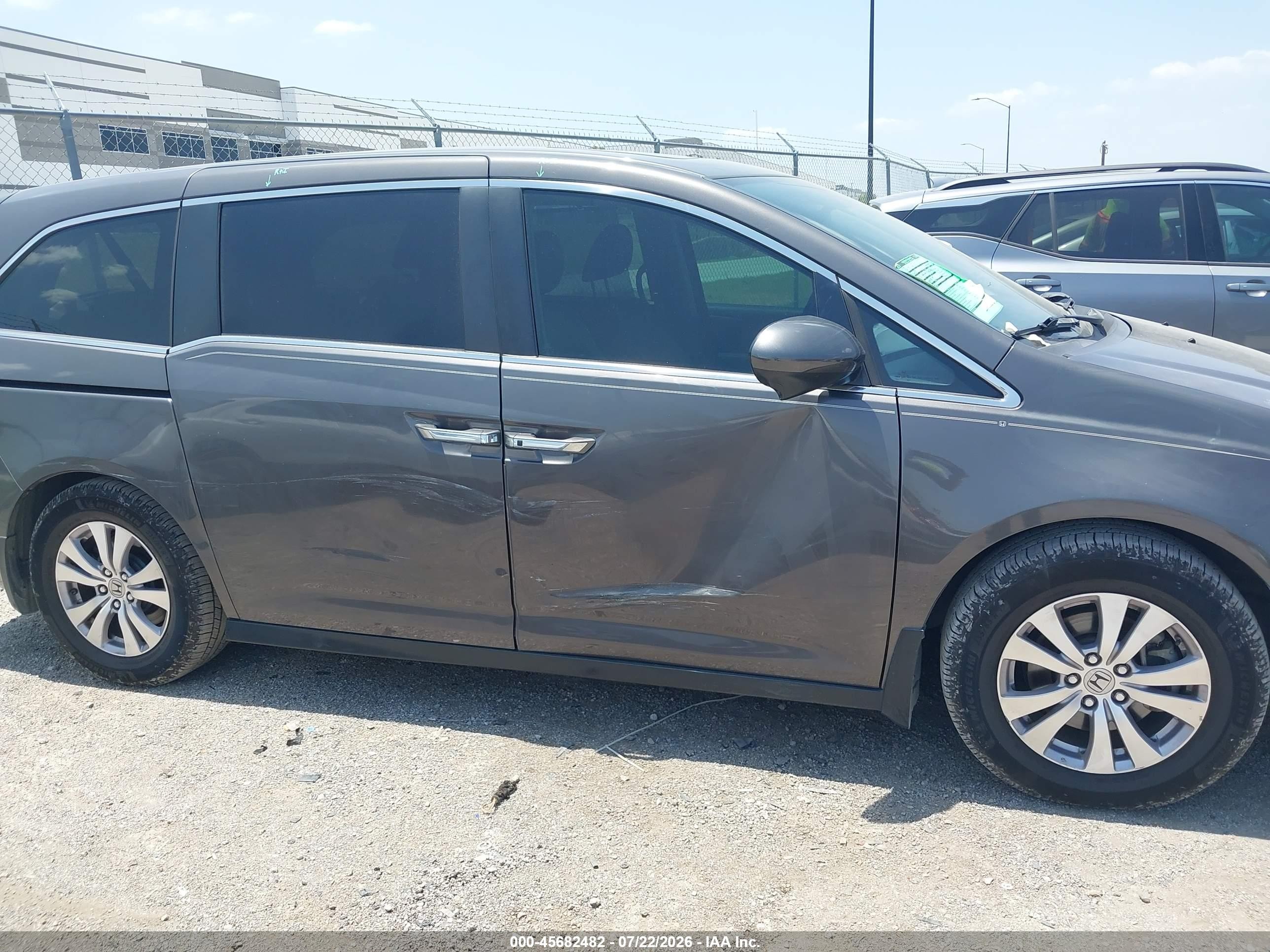 2015 Honda Odyssey Ex-l Gray vin: 5FNRL5H68FB009057