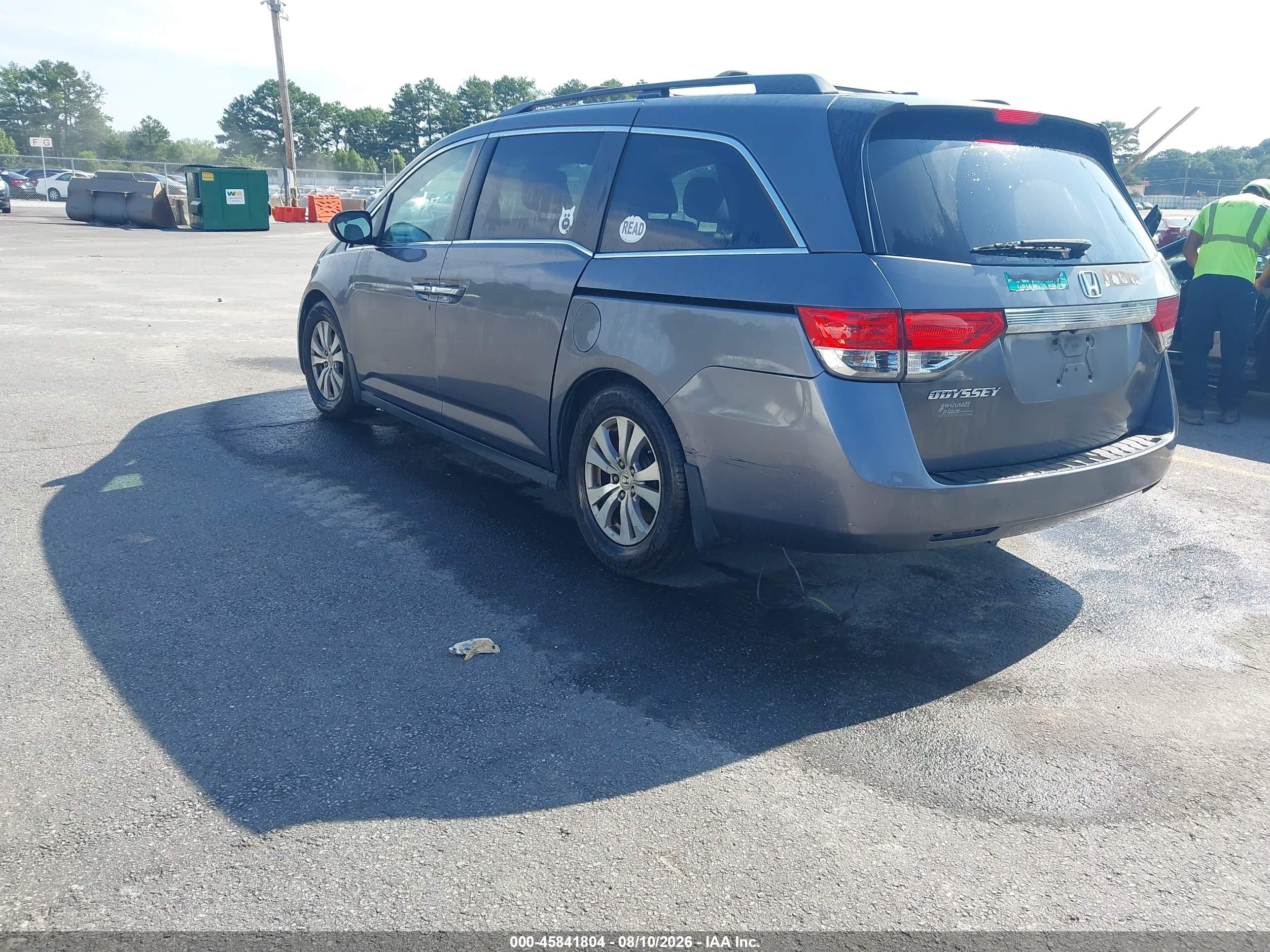 2015 Honda Odyssey Ex-l Gray vin: 5FNRL5H68FB013545
