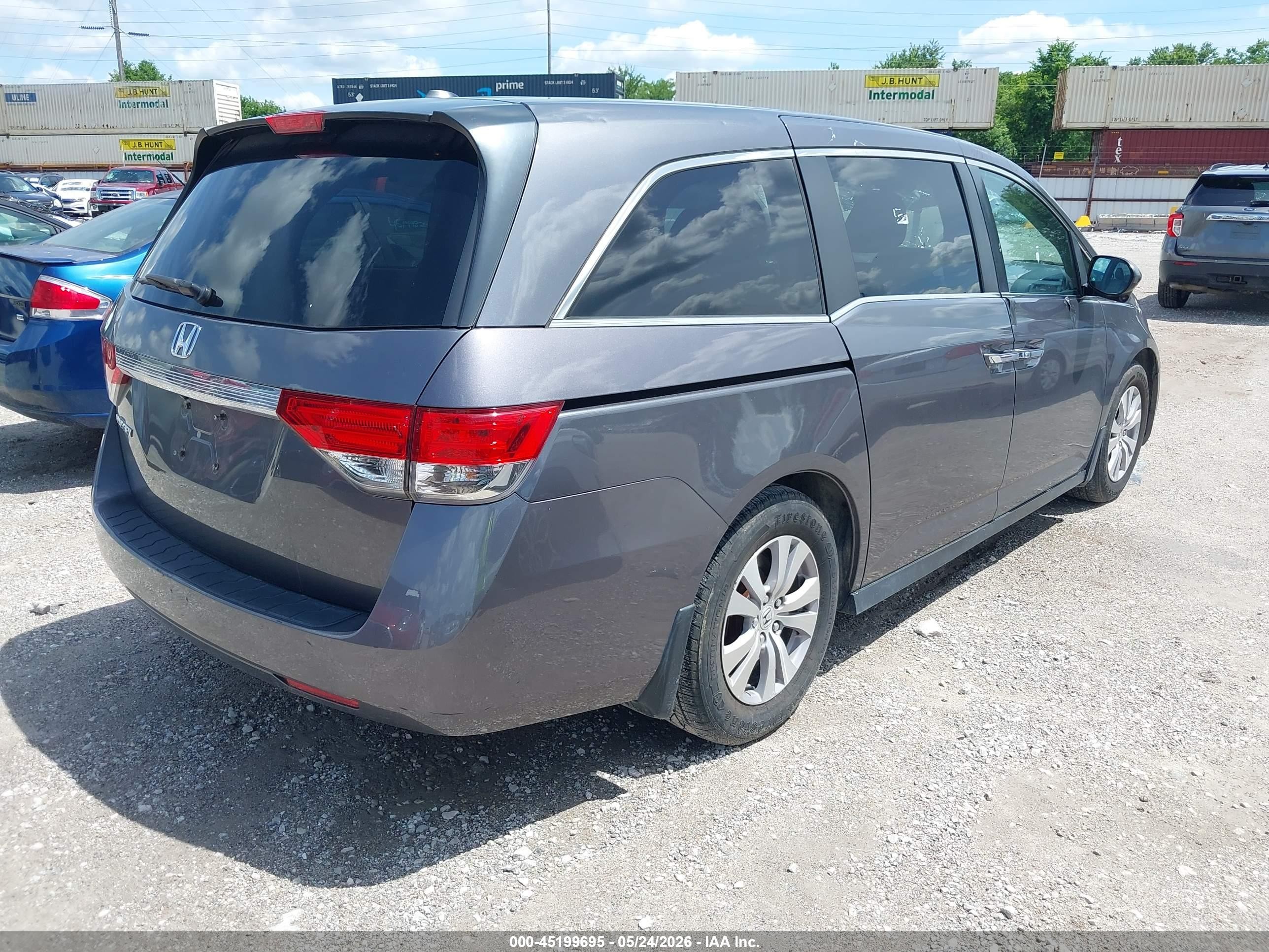 2015 Honda Odyssey Ex-l Gray vin: 5FNRL5H68FB025761