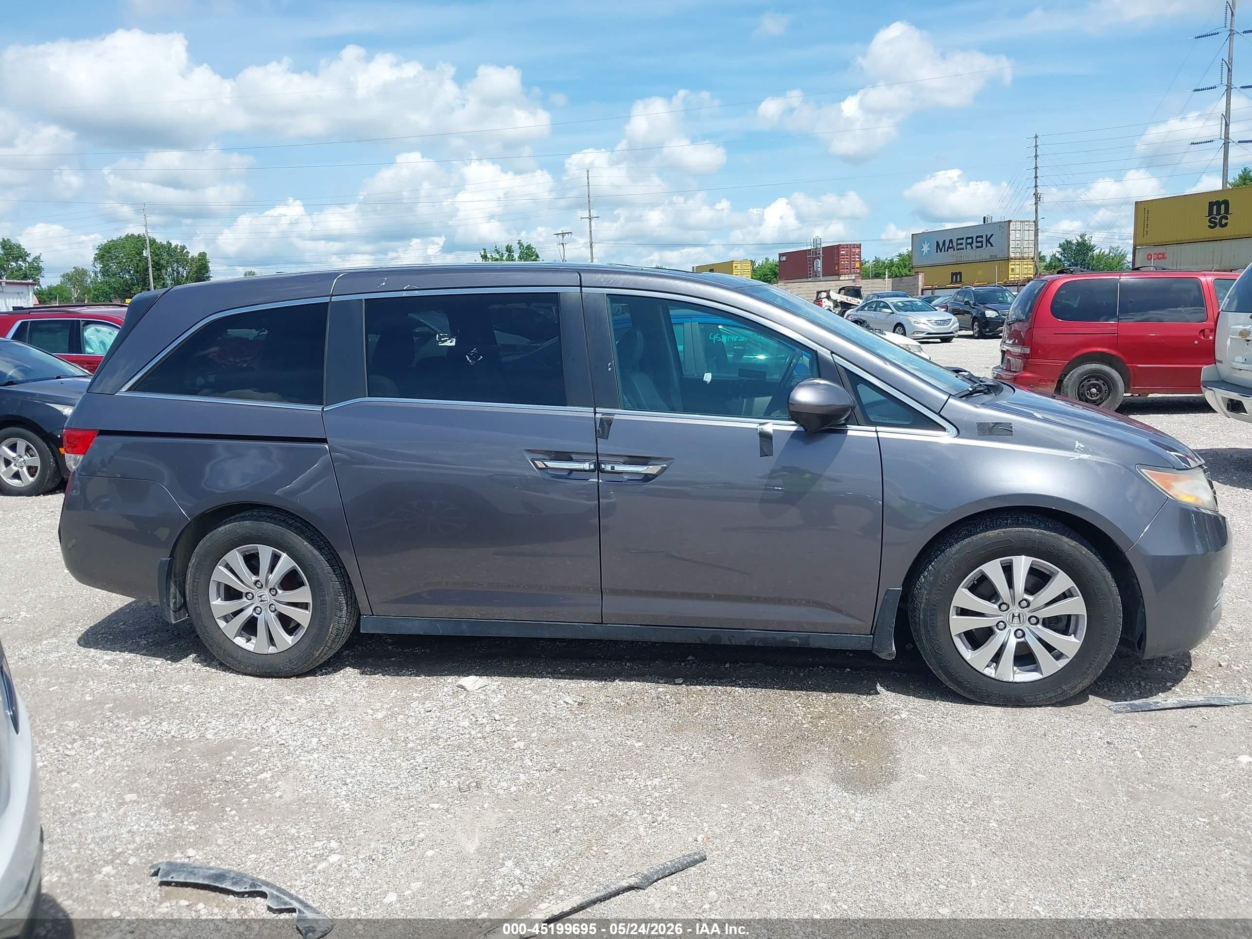 2015 Honda Odyssey Ex-l Gray vin: 5FNRL5H68FB025761