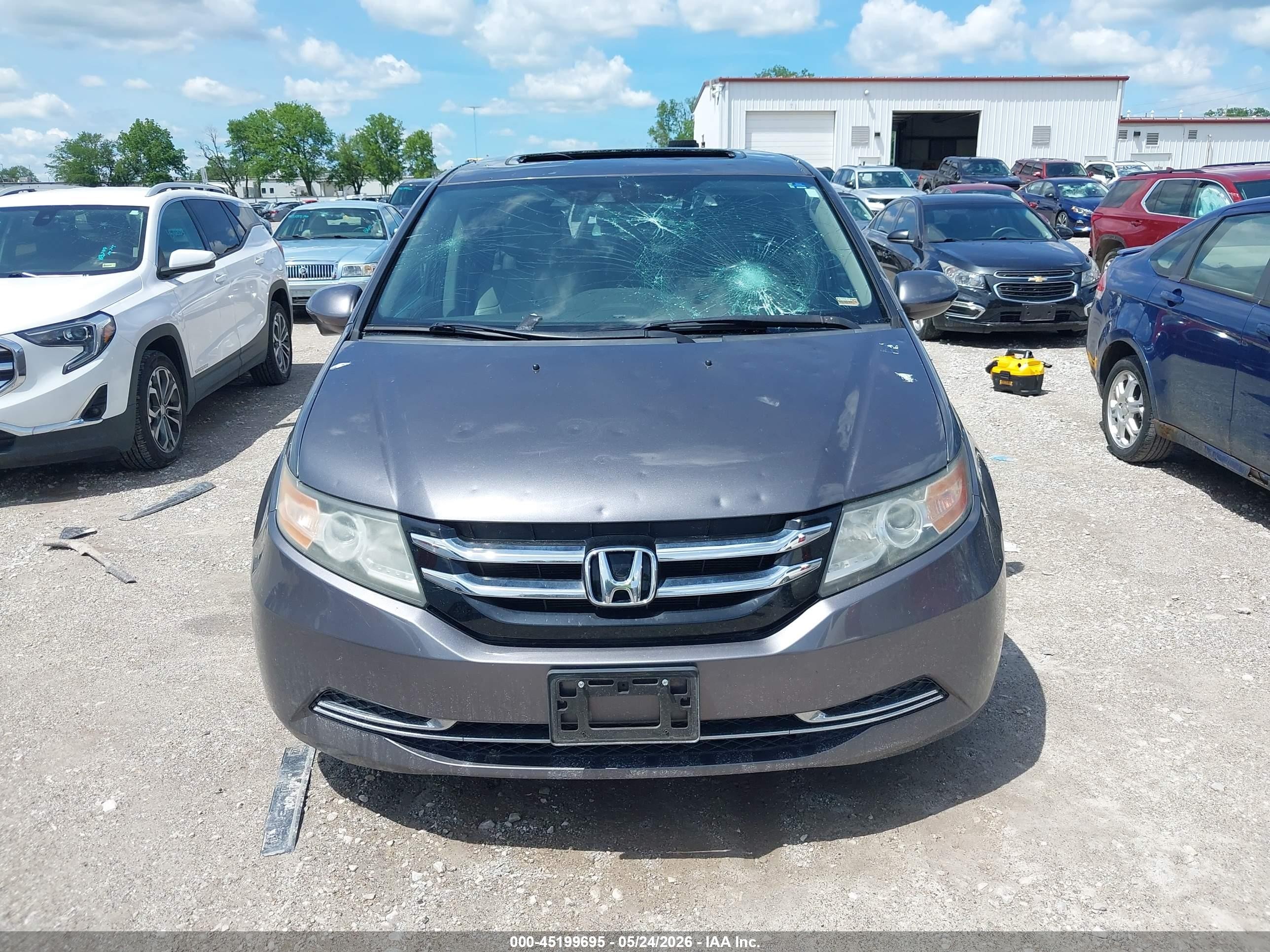 2015 Honda Odyssey Ex-l Gray vin: 5FNRL5H68FB025761