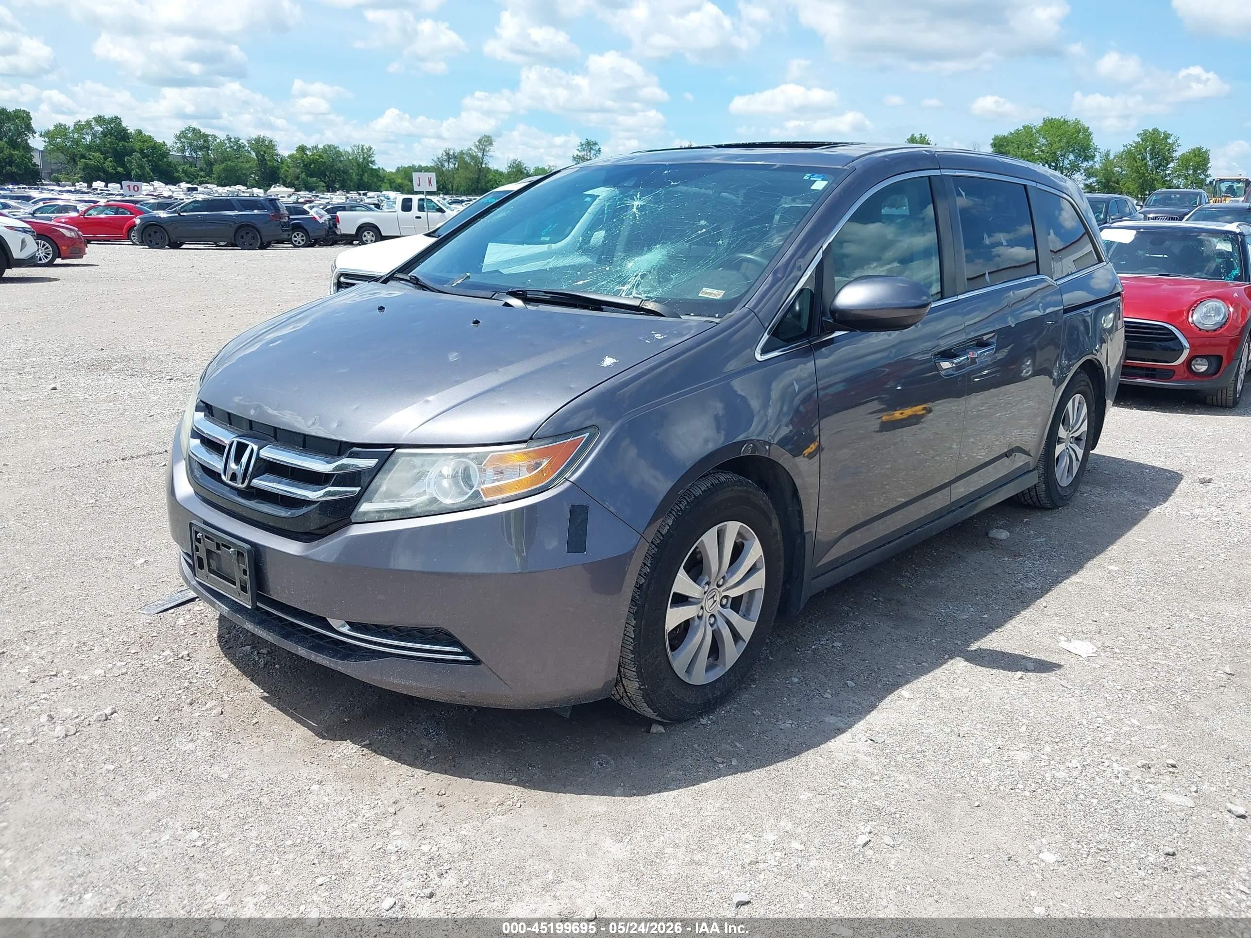 2015 Honda Odyssey Ex-l Gray vin: 5FNRL5H68FB025761