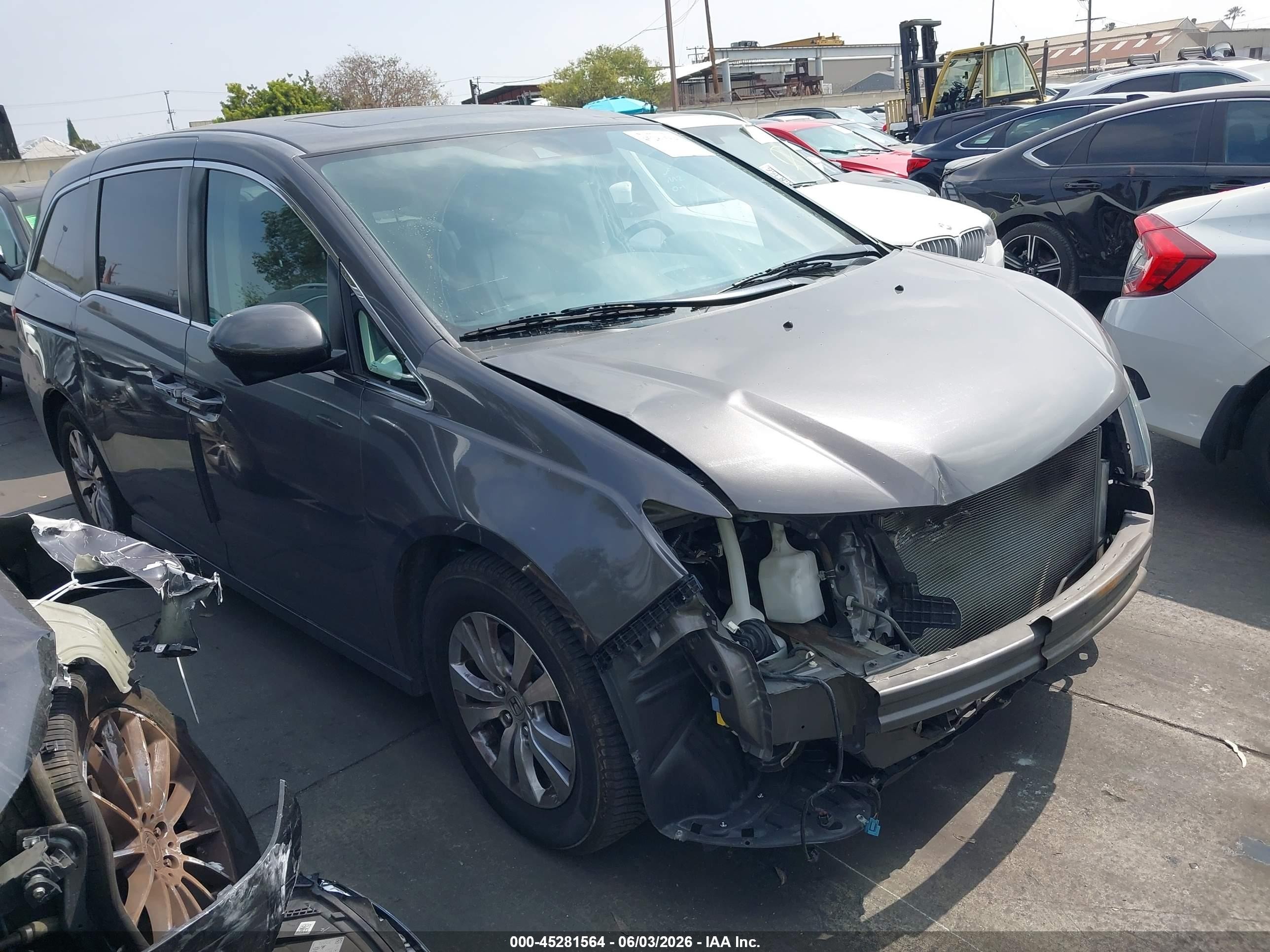 2015 Honda Odyssey Ex-l Gray vin: 5FNRL5H68FB028577