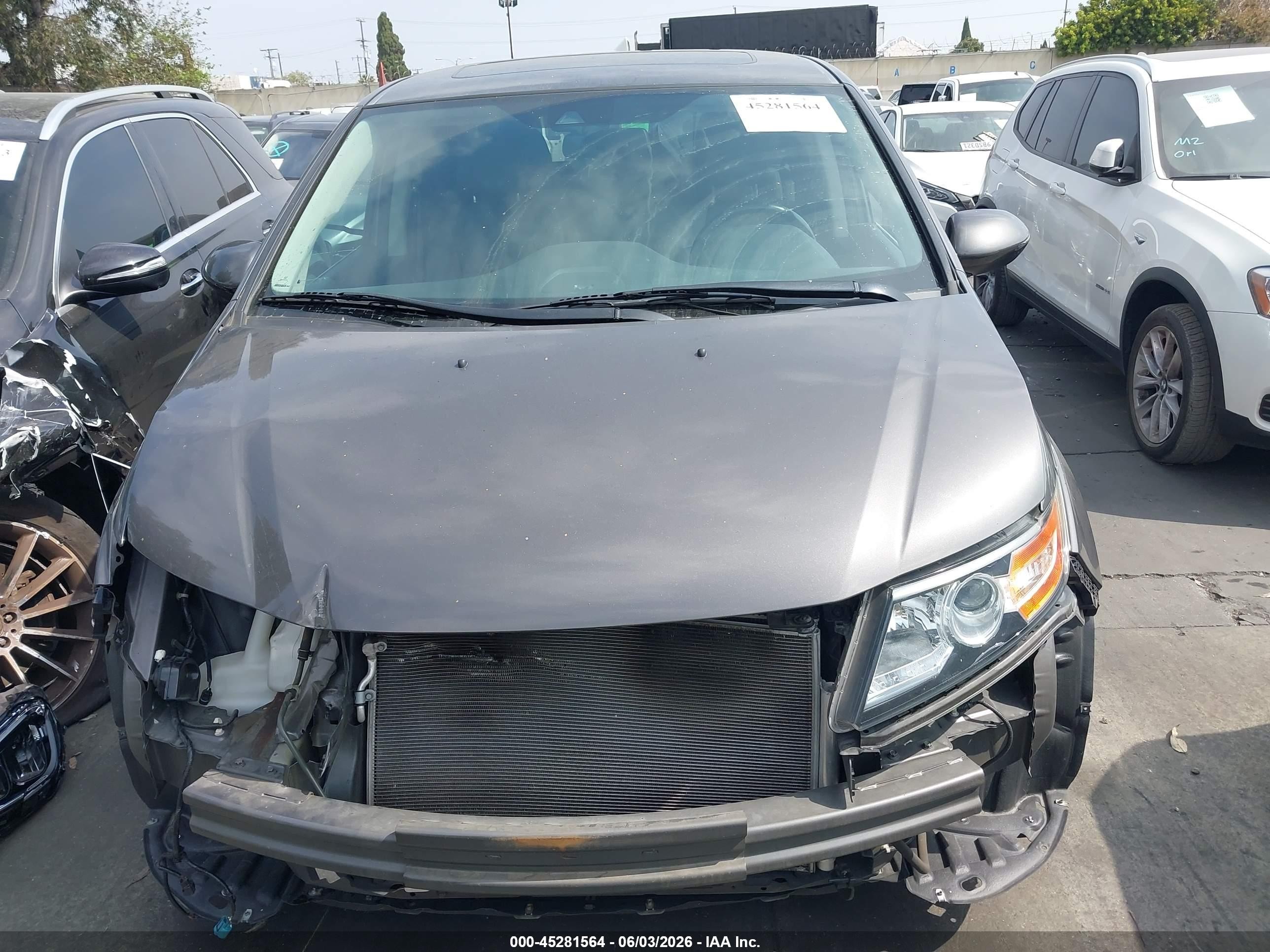 2015 Honda Odyssey Ex-l Gray vin: 5FNRL5H68FB028577