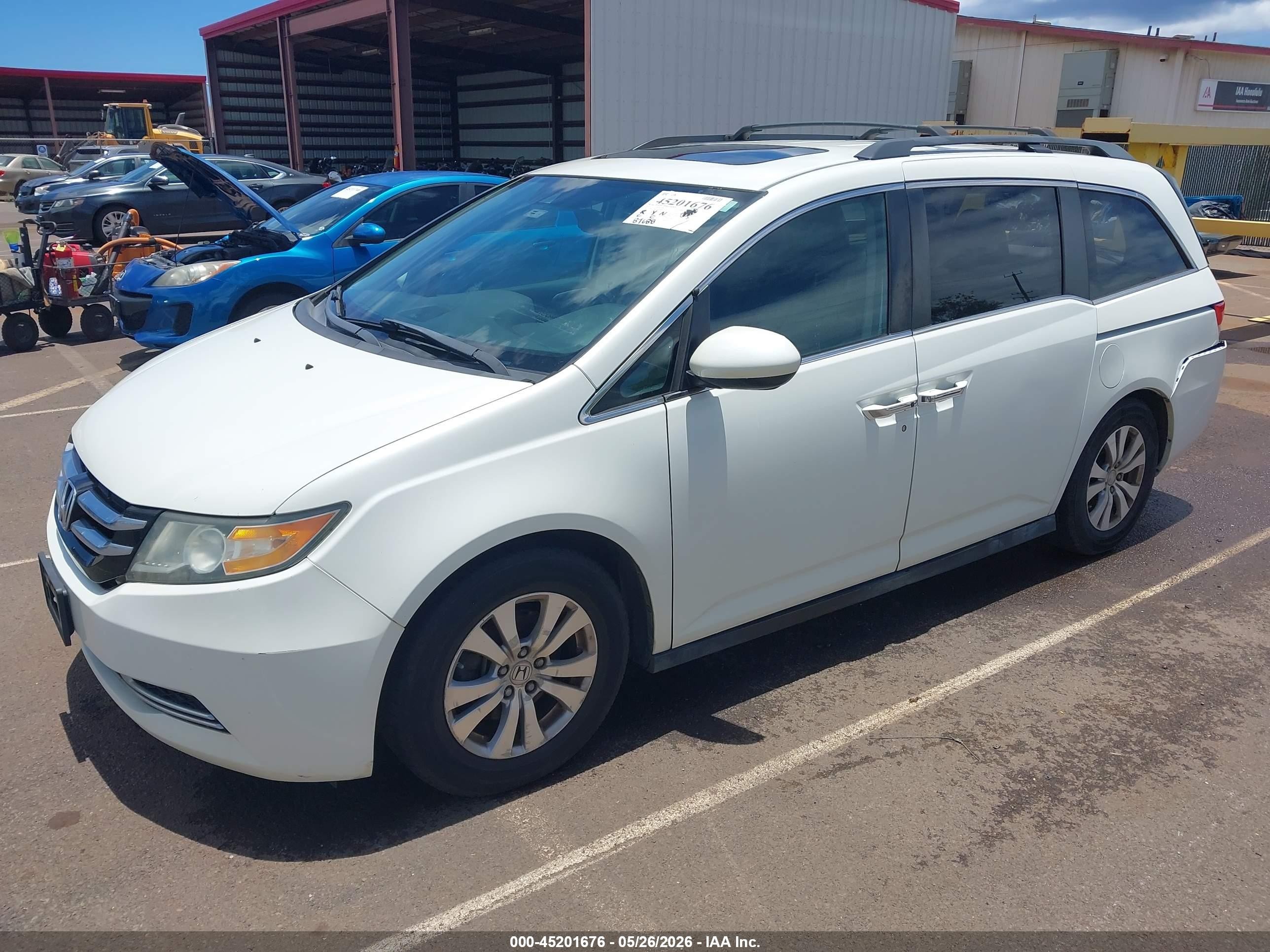 2015 Honda Odyssey Ex-l White vin: 5FNRL5H68FB036288