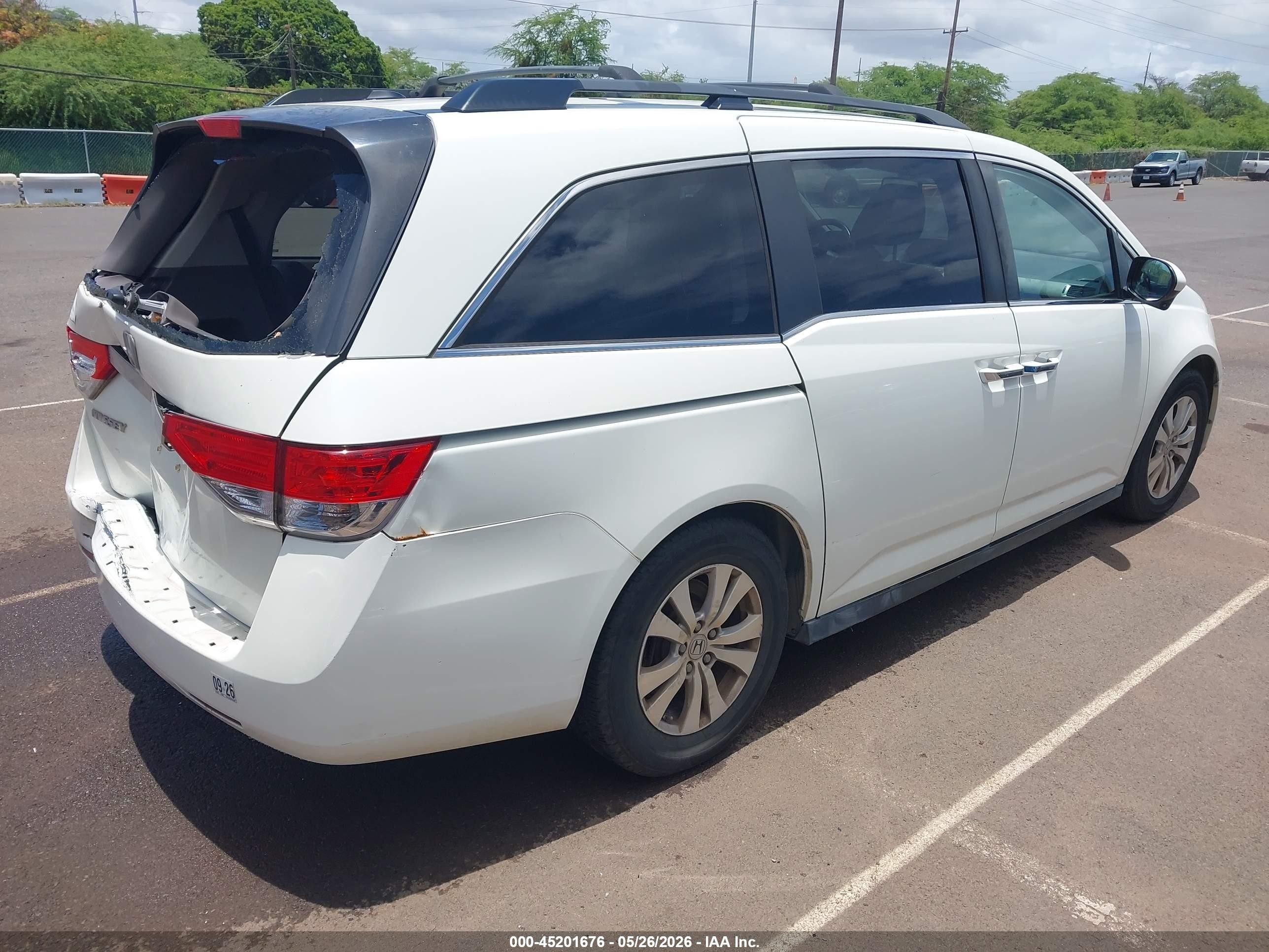 2015 Honda Odyssey Ex-l White vin: 5FNRL5H68FB036288