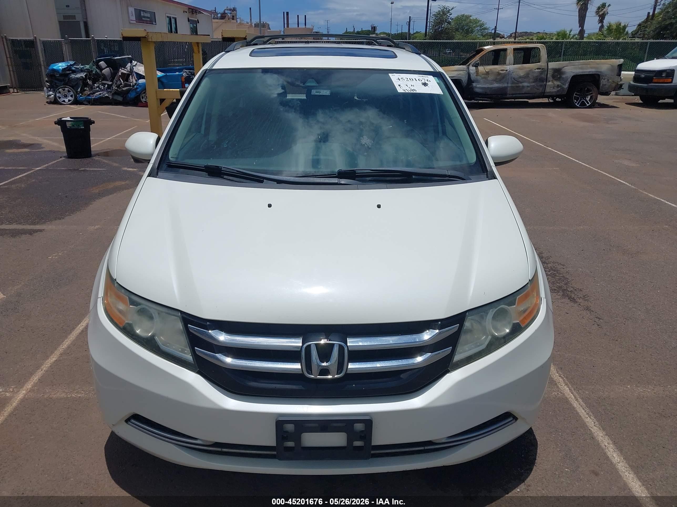 2015 Honda Odyssey Ex-l White vin: 5FNRL5H68FB036288