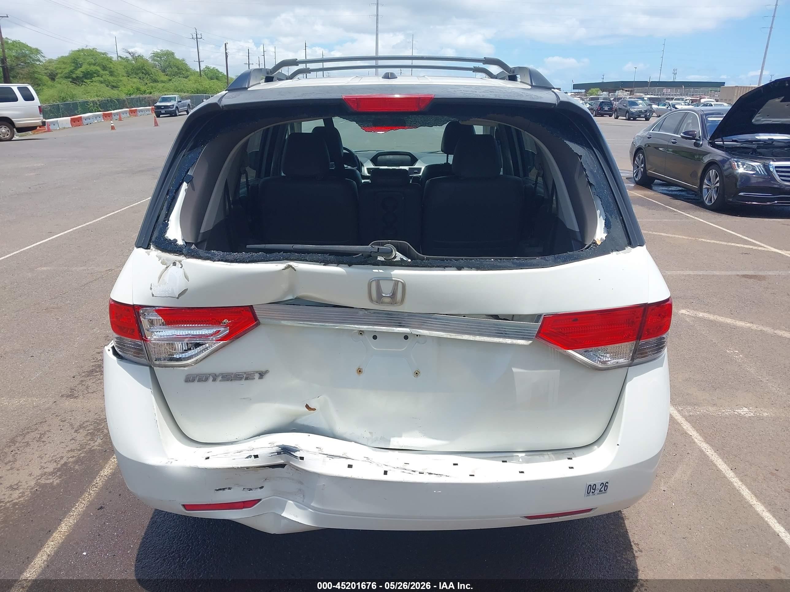 2015 Honda Odyssey Ex-l White vin: 5FNRL5H68FB036288