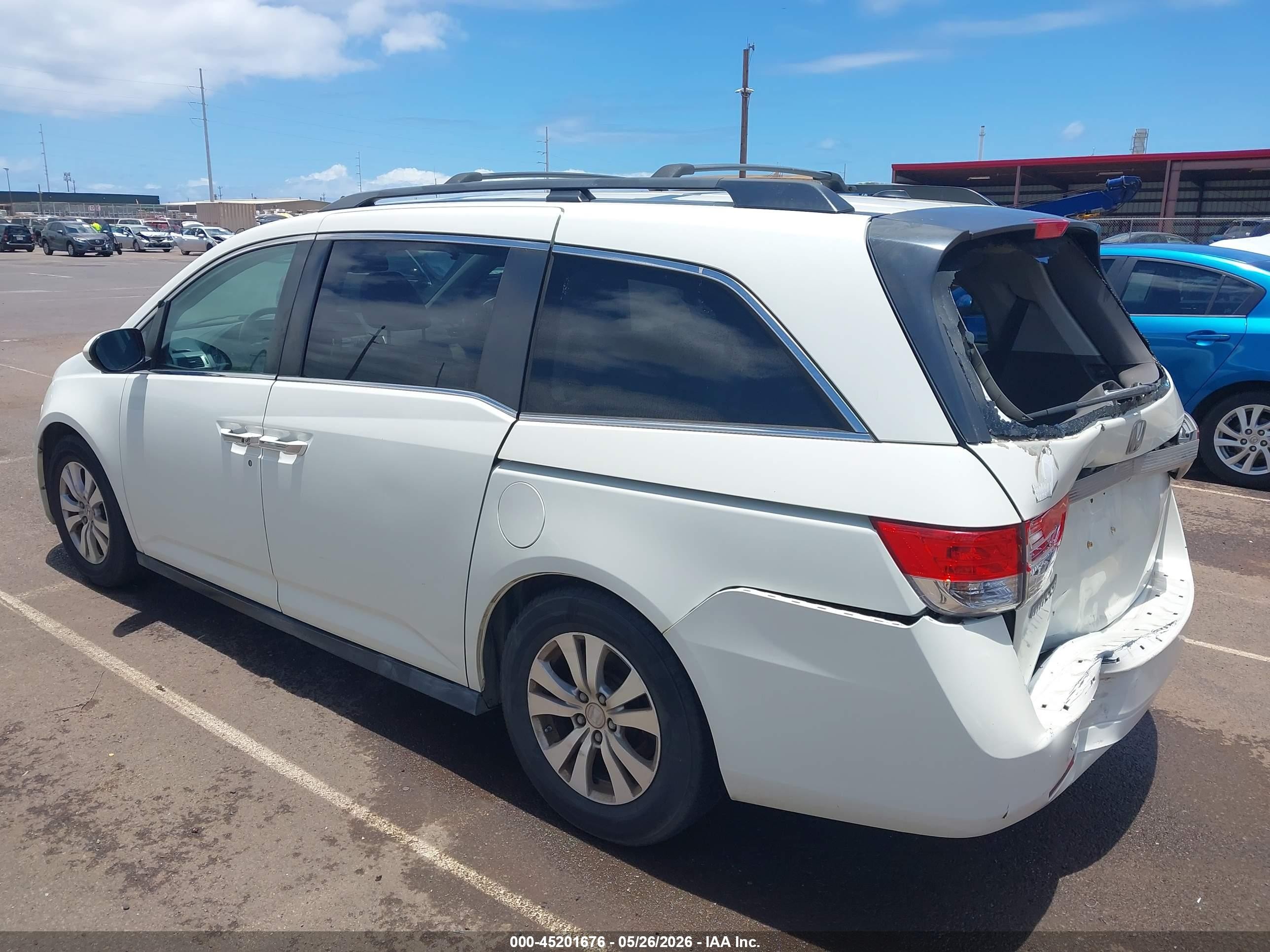 2015 Honda Odyssey Ex-l White vin: 5FNRL5H68FB036288