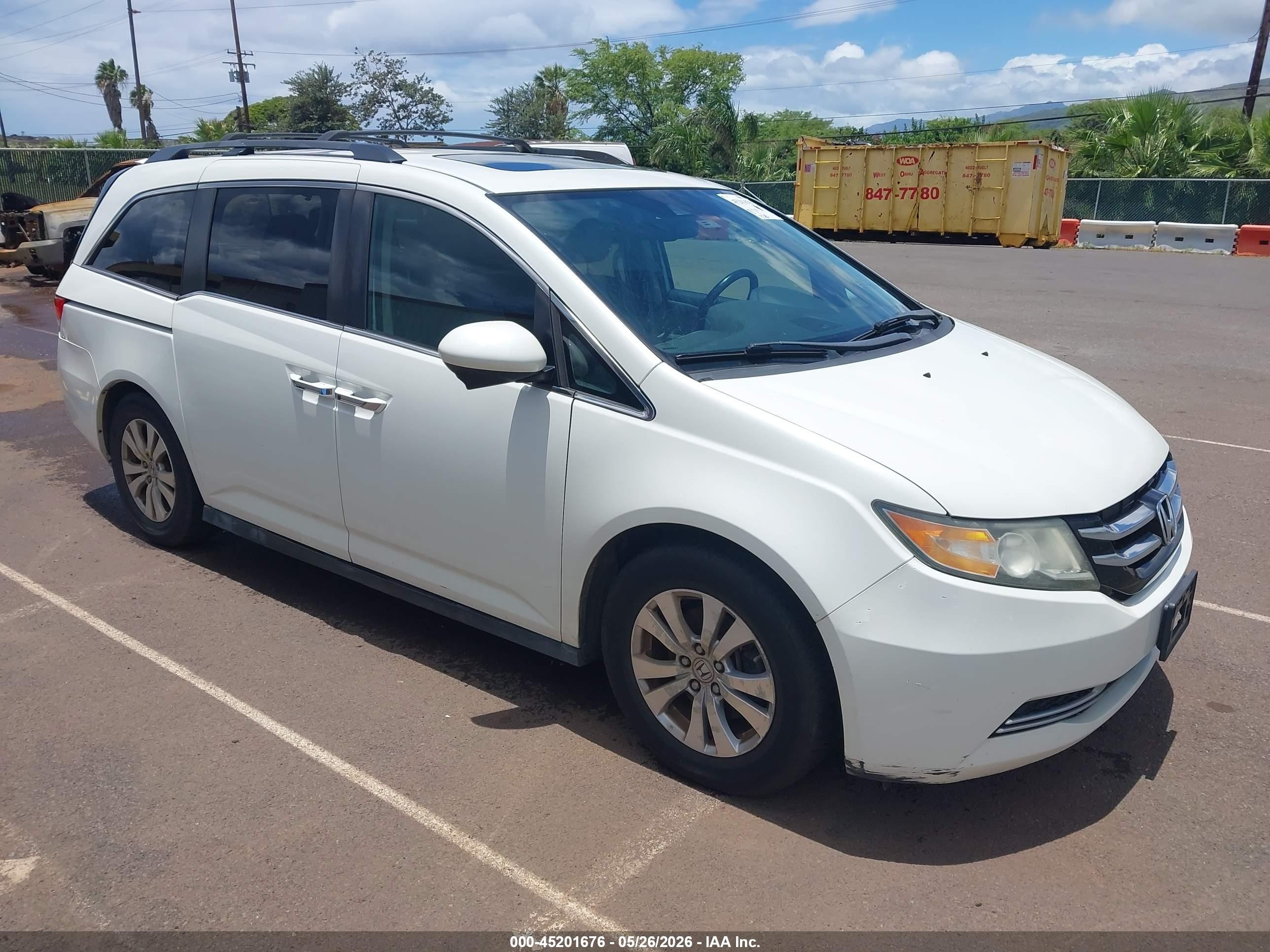 2015 Honda Odyssey Ex-l White vin: 5FNRL5H68FB036288
