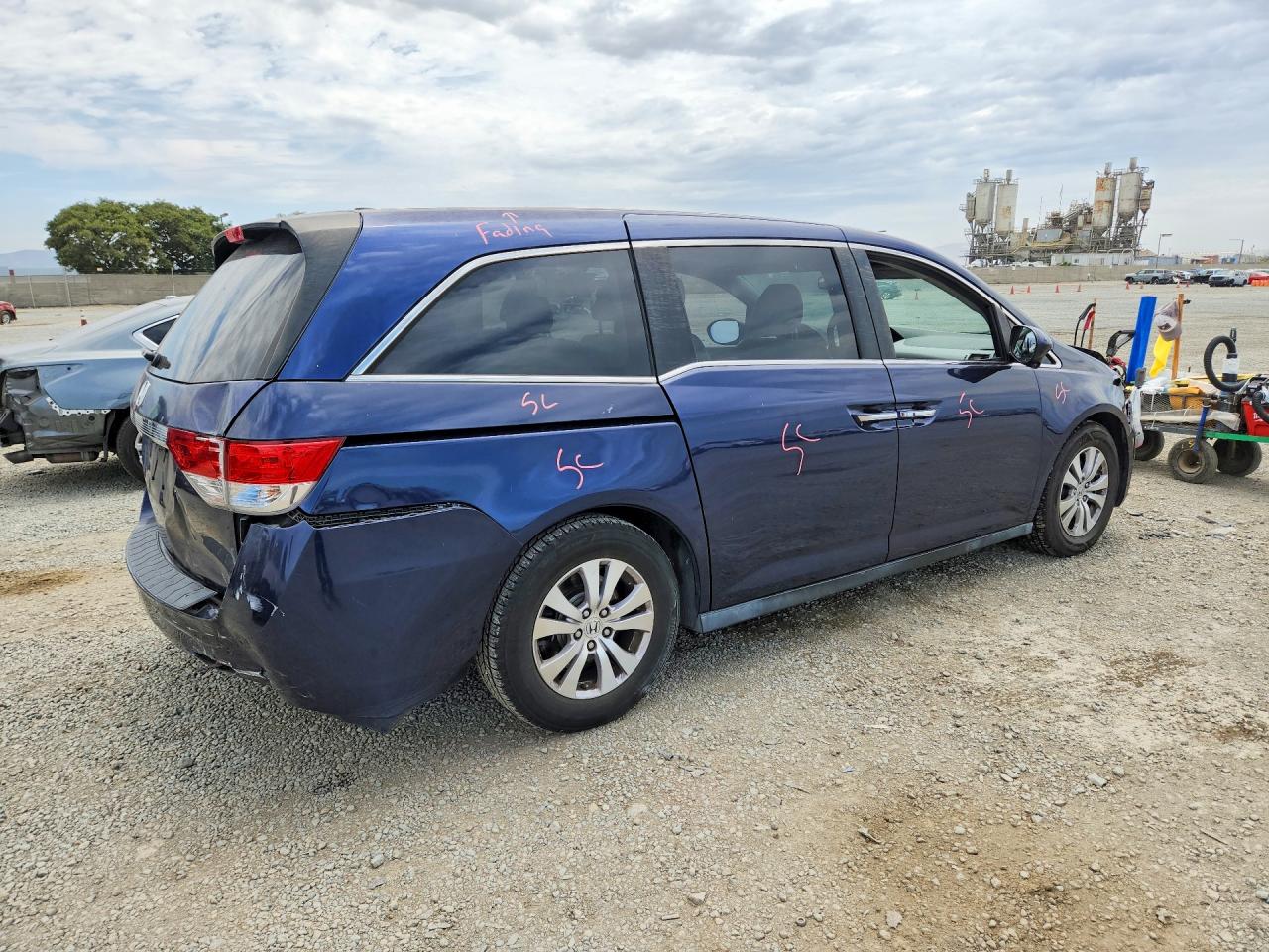 2015 Honda Odyssey Exl Blue vin: 5FNRL5H68FB040826