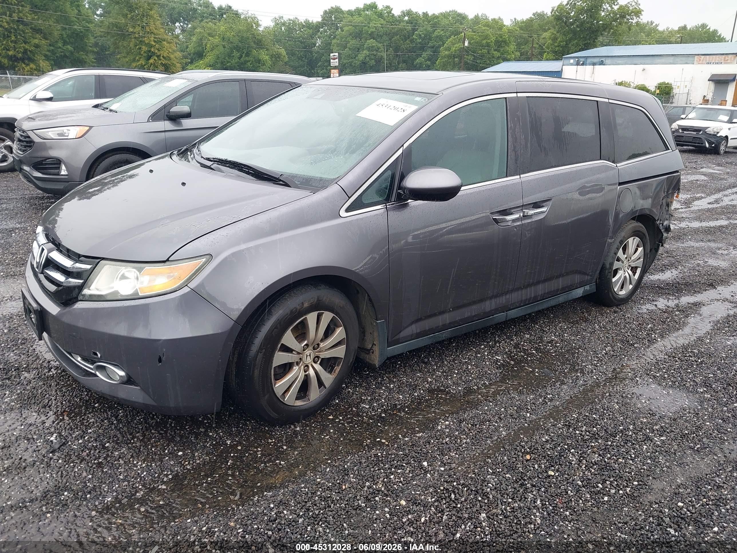 2015 Honda Odyssey Ex-l Blue vin: 5FNRL5H68FB070232