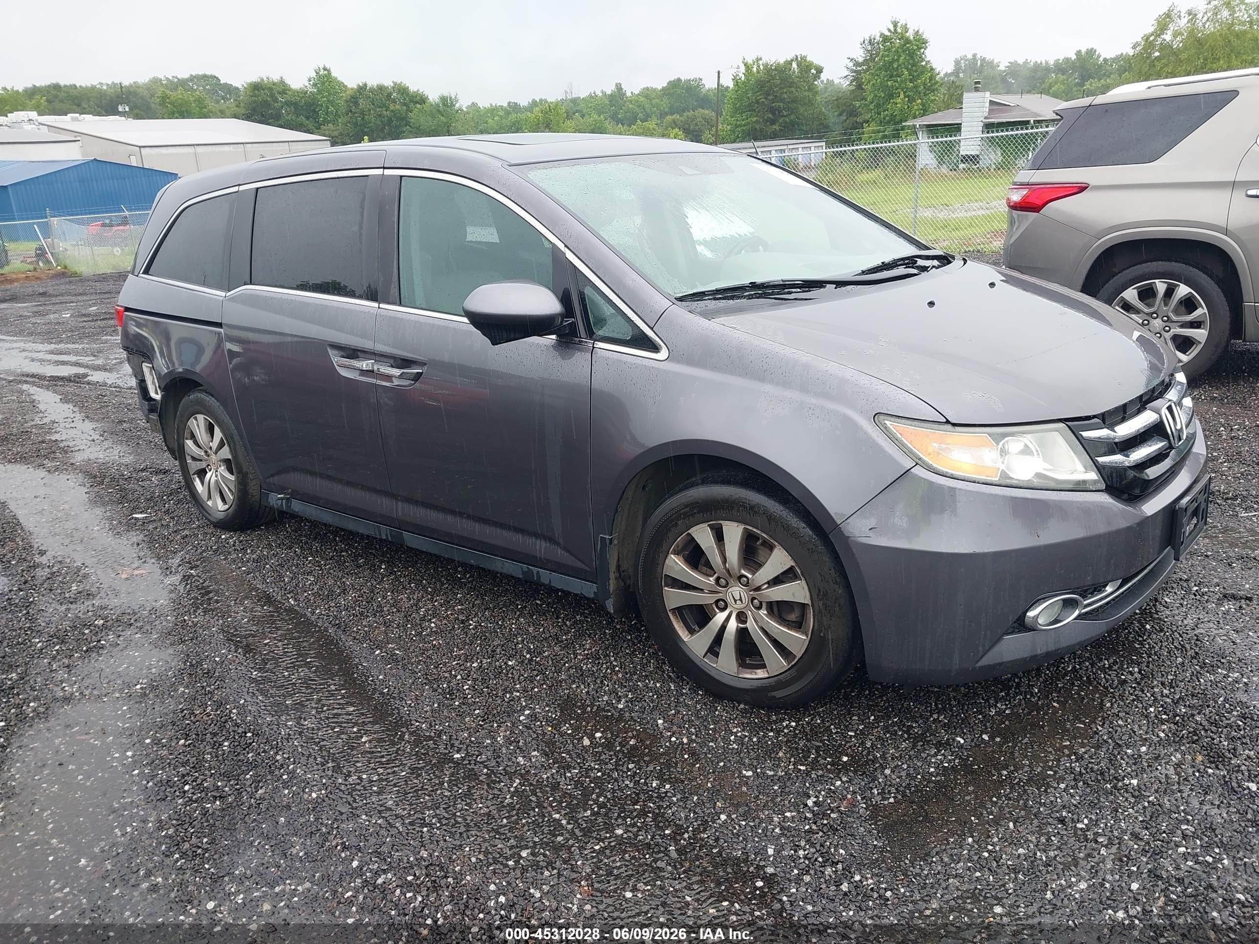 2015 Honda Odyssey Ex-l Blue vin: 5FNRL5H68FB070232