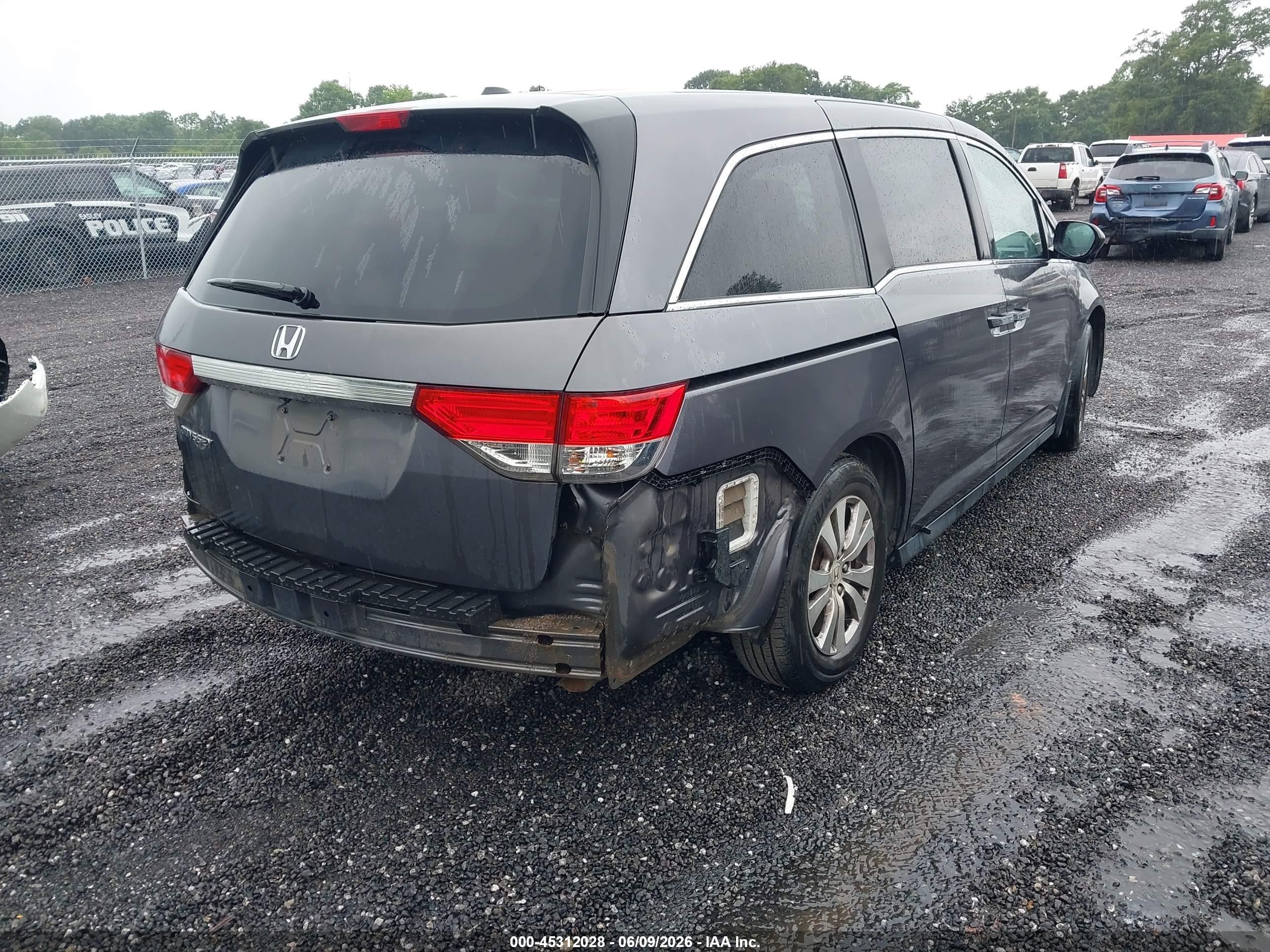 2015 Honda Odyssey Ex-l Blue vin: 5FNRL5H68FB070232