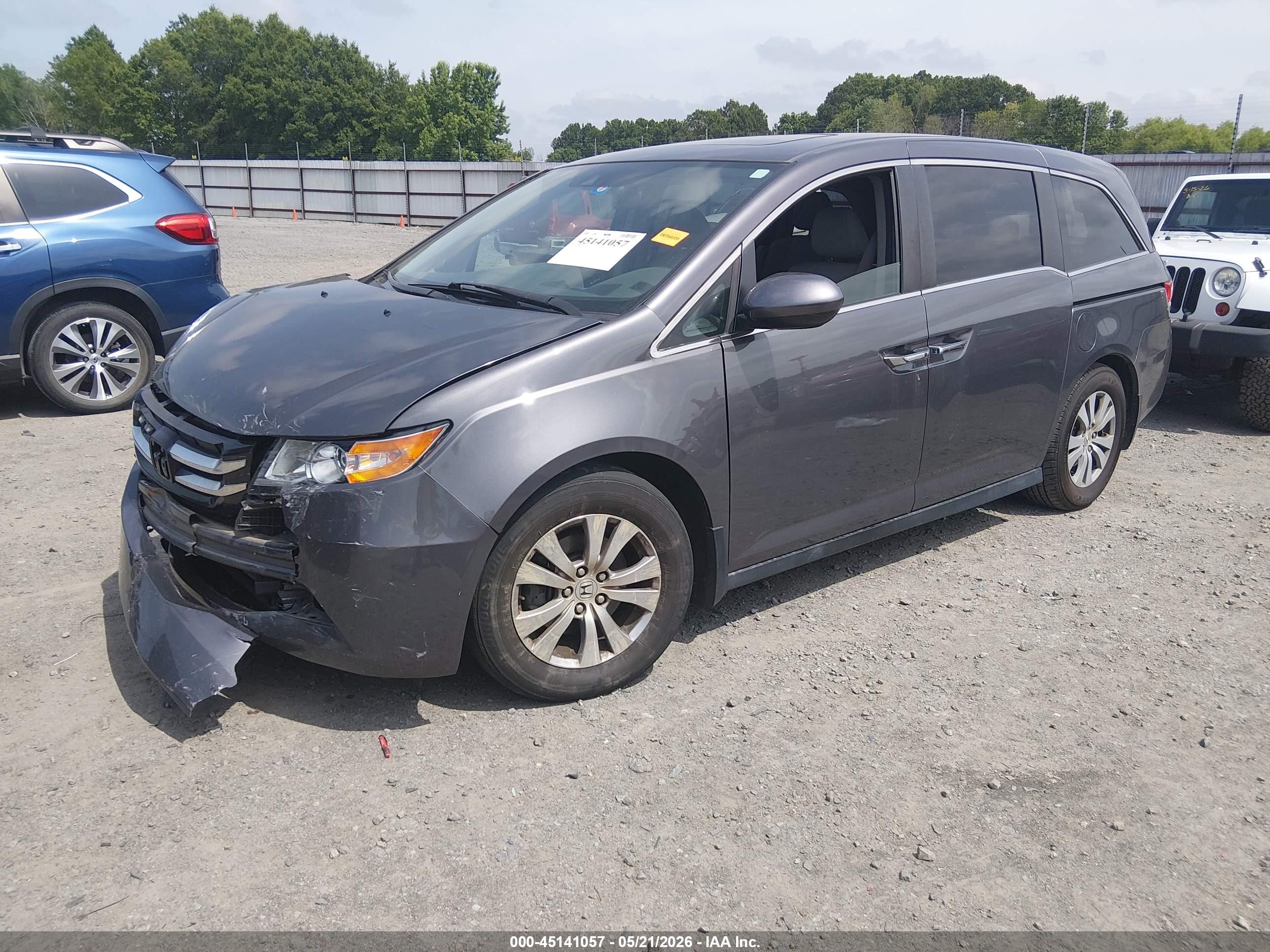 2015 Honda Odyssey Ex-l Gray vin: 5FNRL5H68FB077780