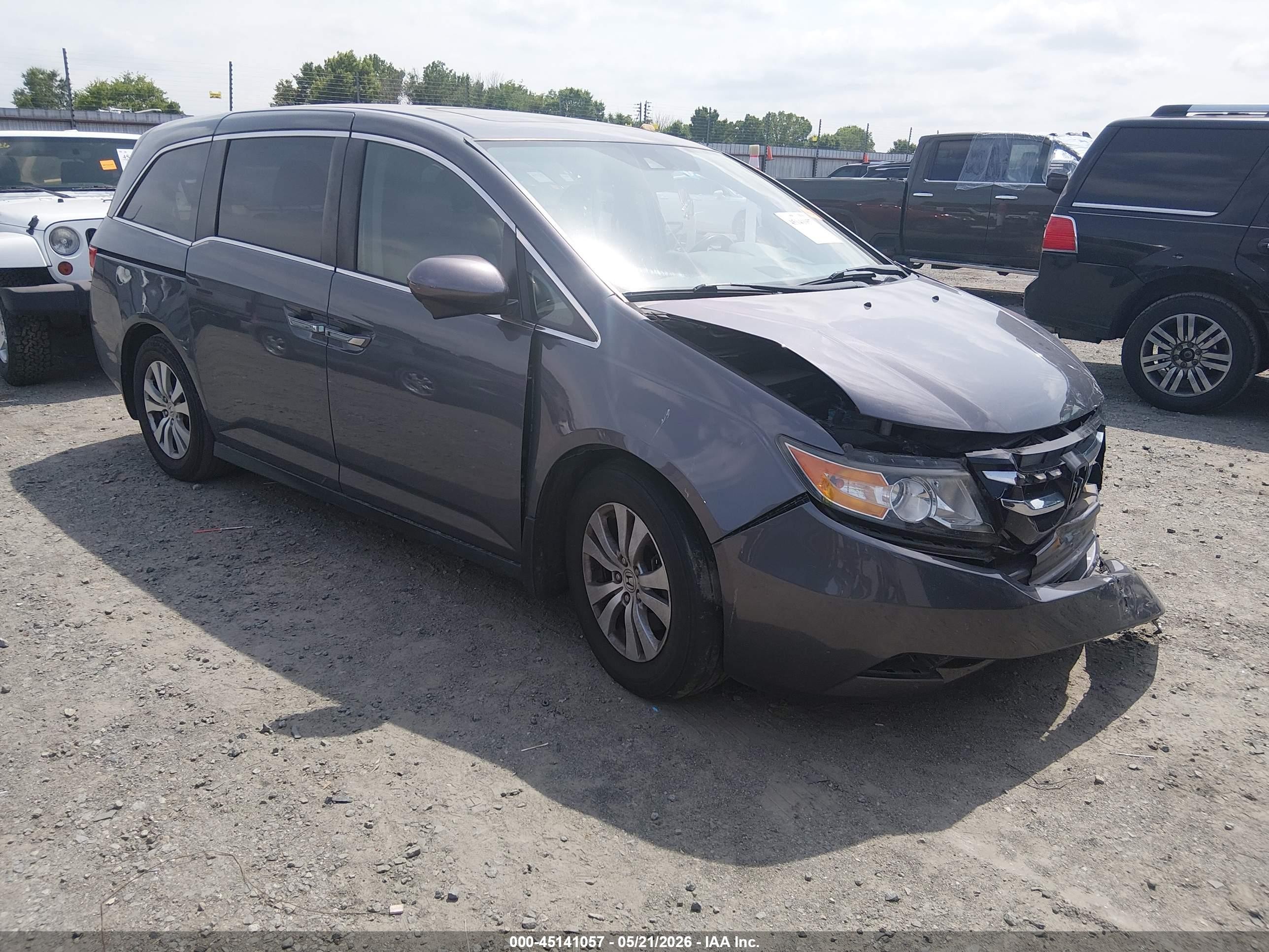 2015 Honda Odyssey Ex-l Gray vin: 5FNRL5H68FB077780