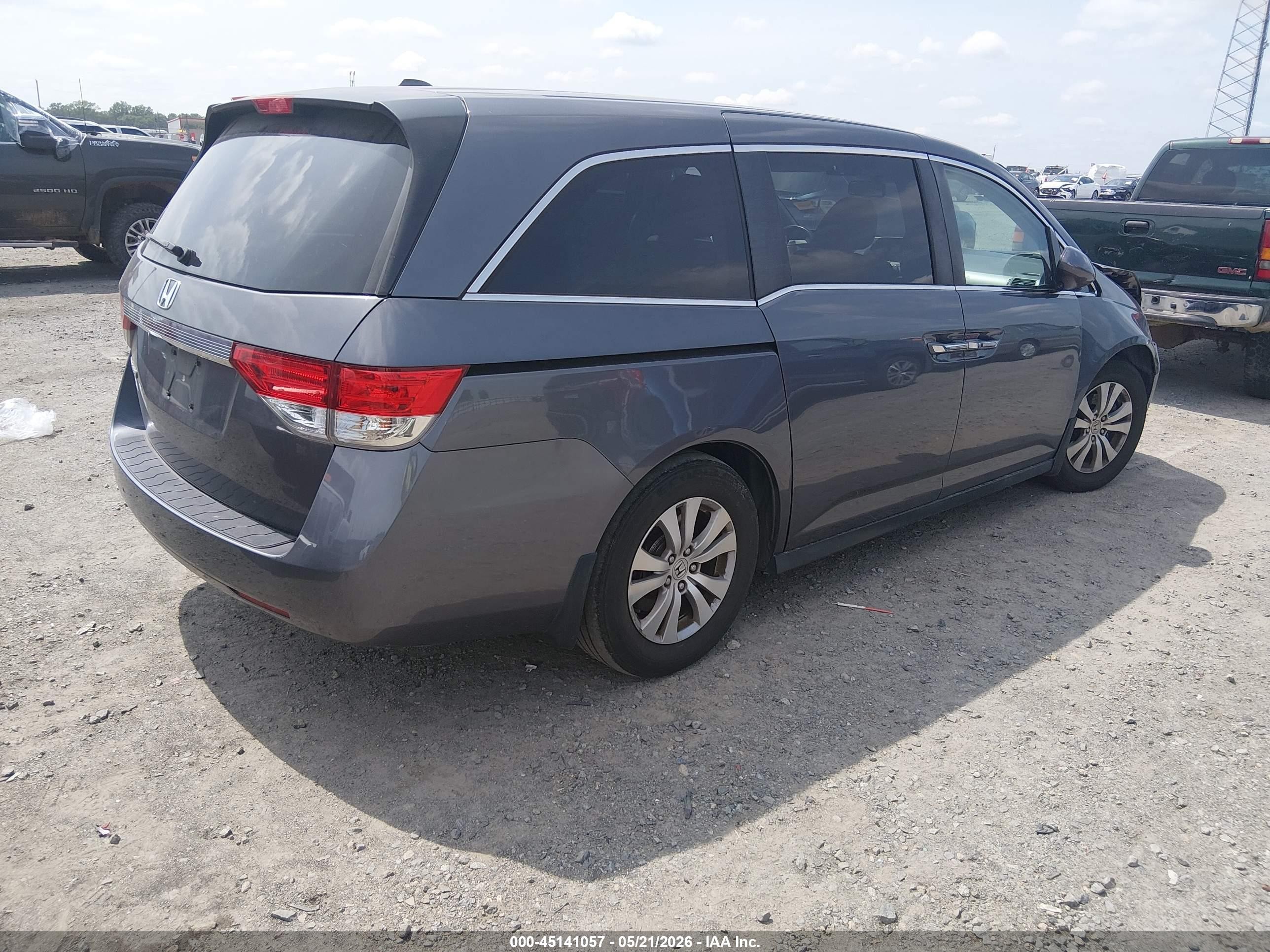 2015 Honda Odyssey Ex-l Gray vin: 5FNRL5H68FB077780
