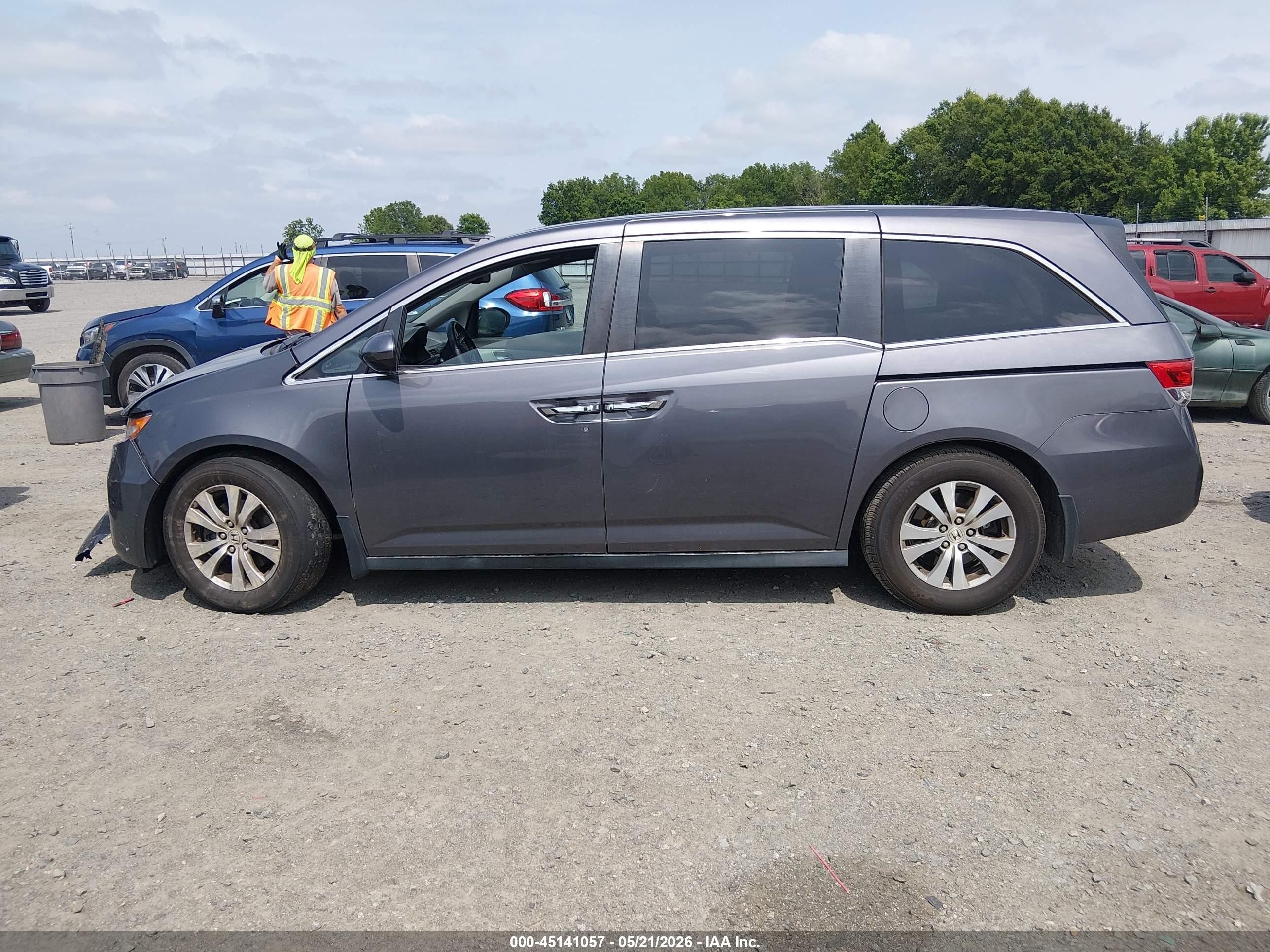 2015 Honda Odyssey Ex-l Gray vin: 5FNRL5H68FB077780