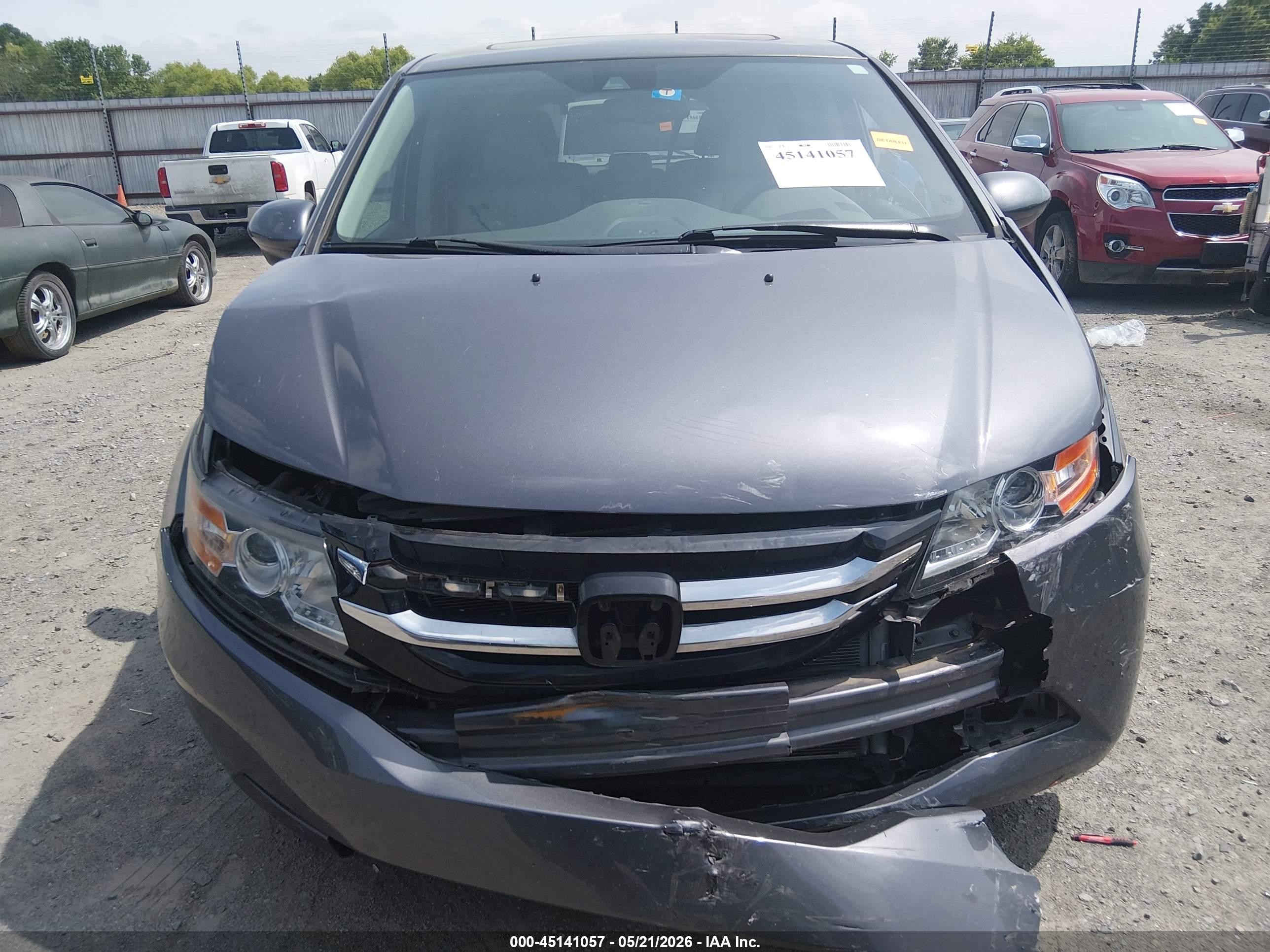 2015 Honda Odyssey Ex-l Gray vin: 5FNRL5H68FB077780