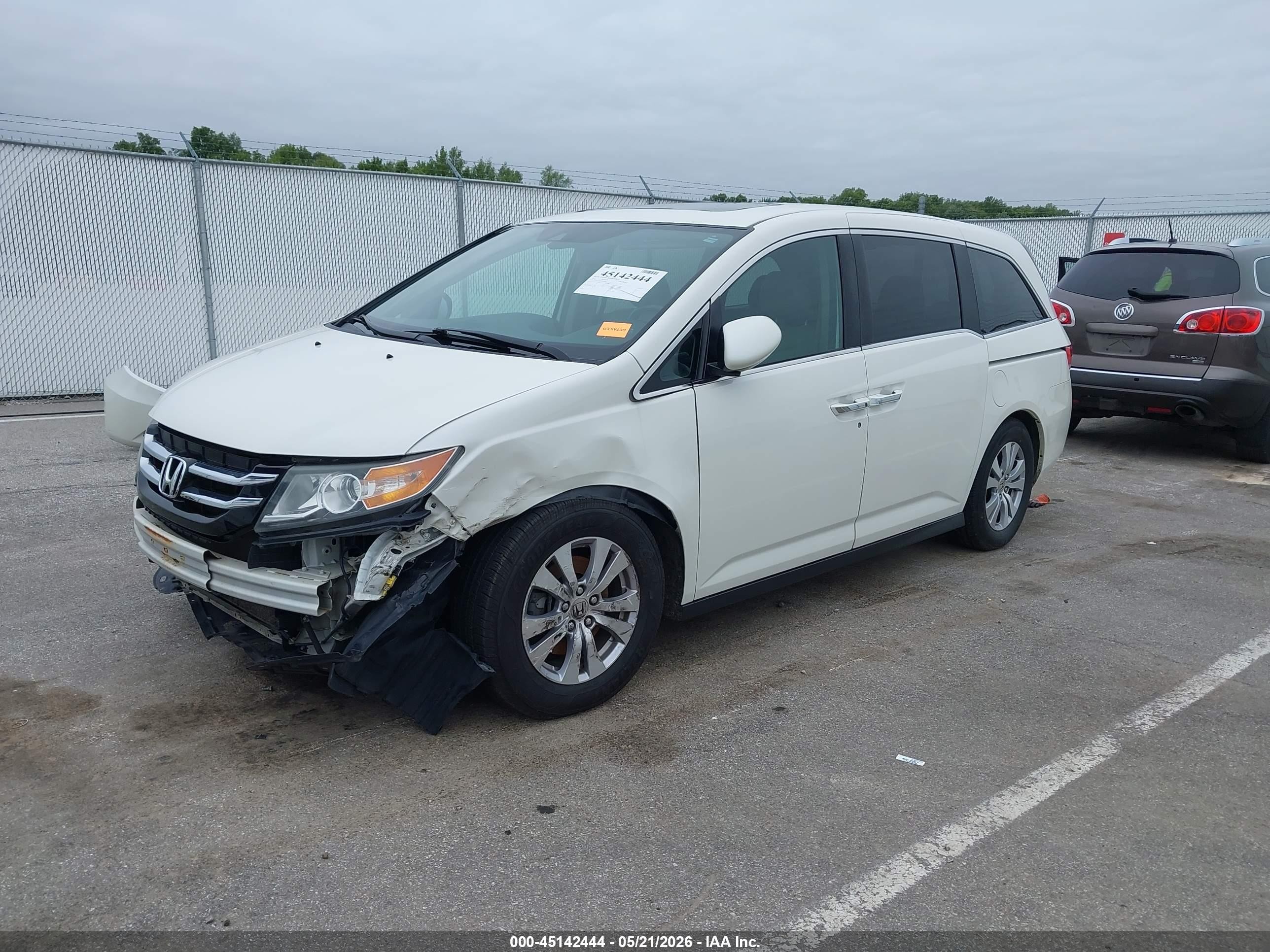 2015 Honda Odyssey Ex-l White vin: 5FNRL5H68FB088987