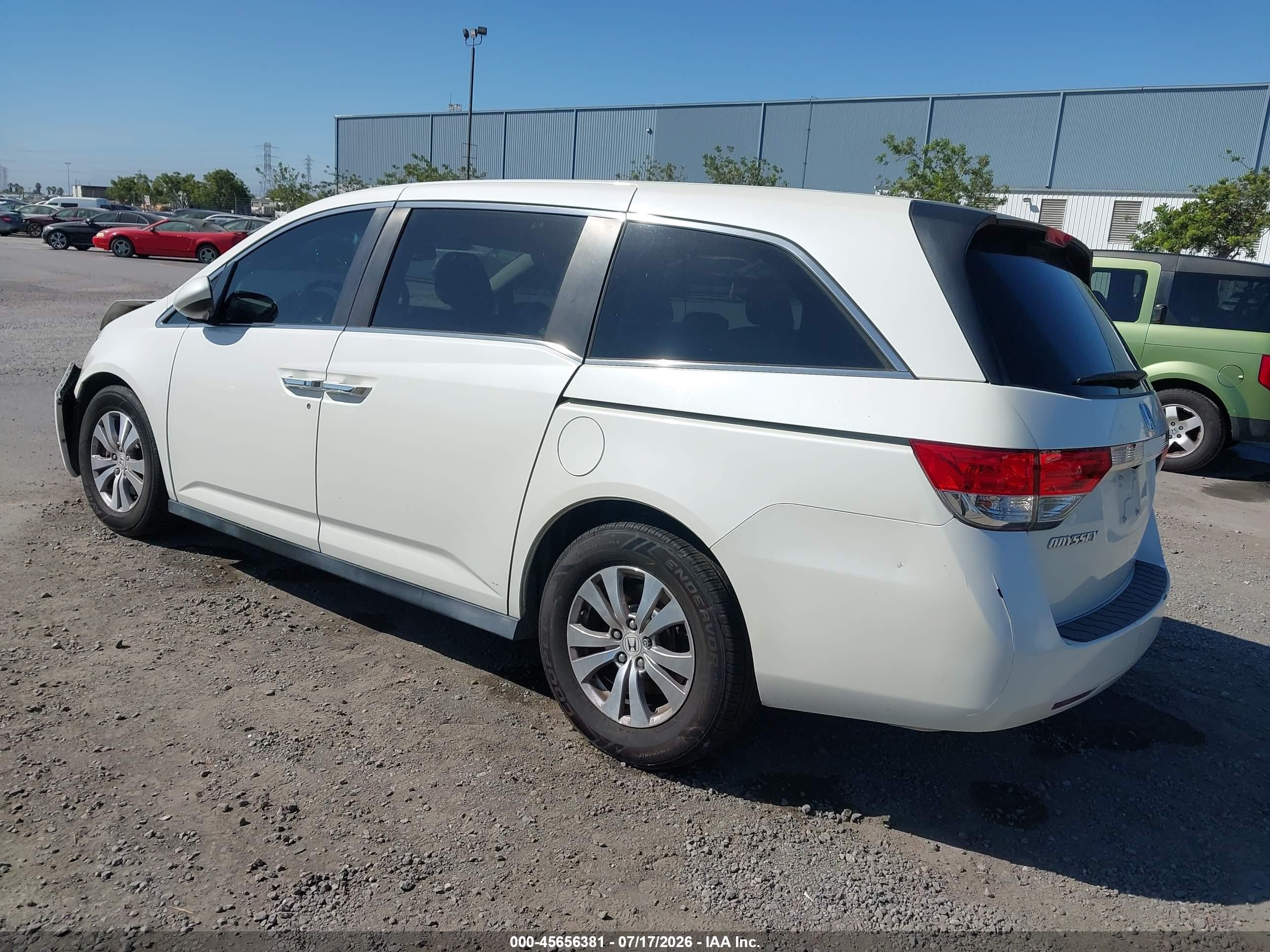2015 Honda Odyssey Ex-l White vin: 5FNRL5H68FB099326