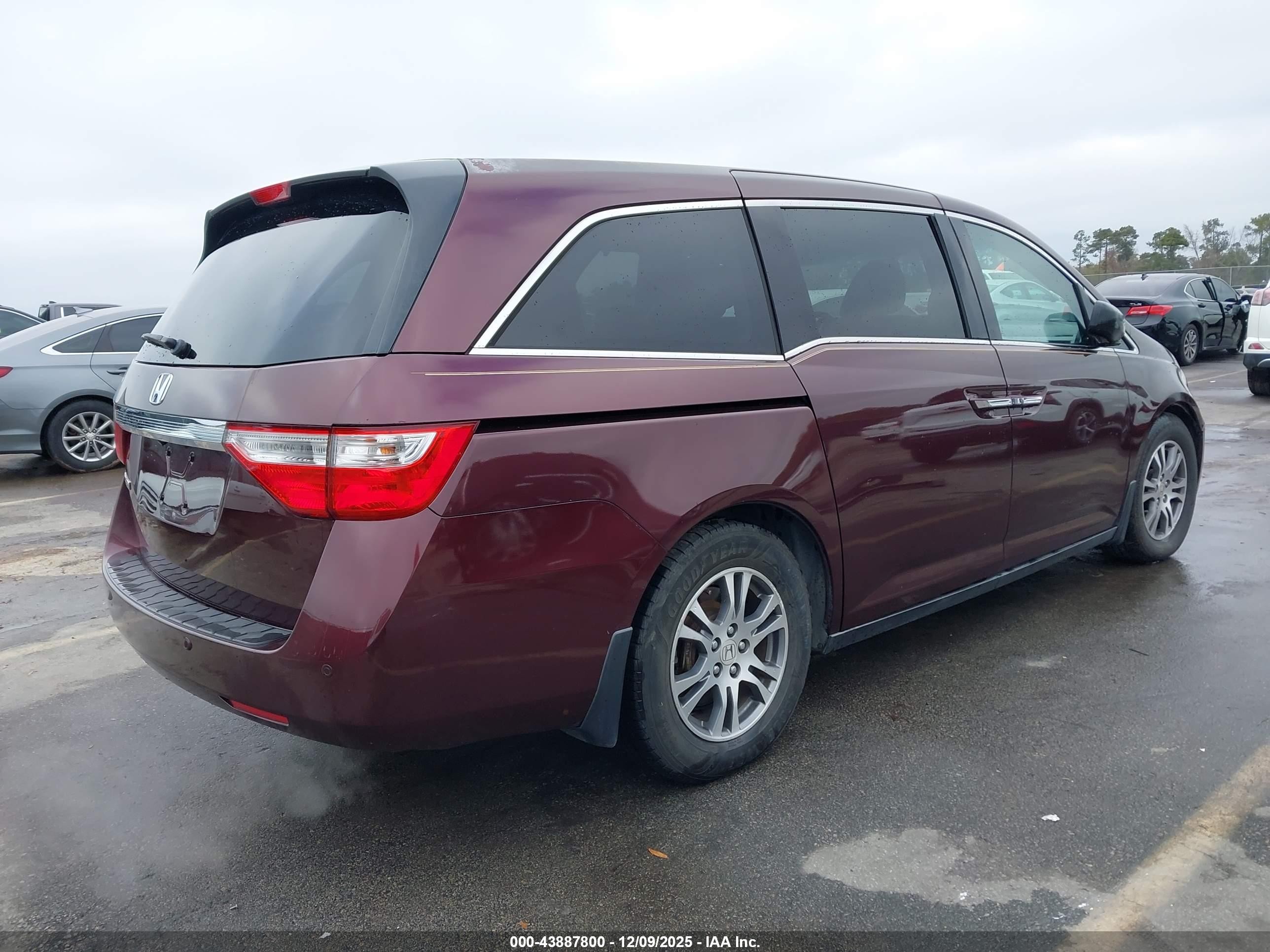 2011 Honda Odyssey Ex-l Maroon vin: 5FNRL5H69BB041302