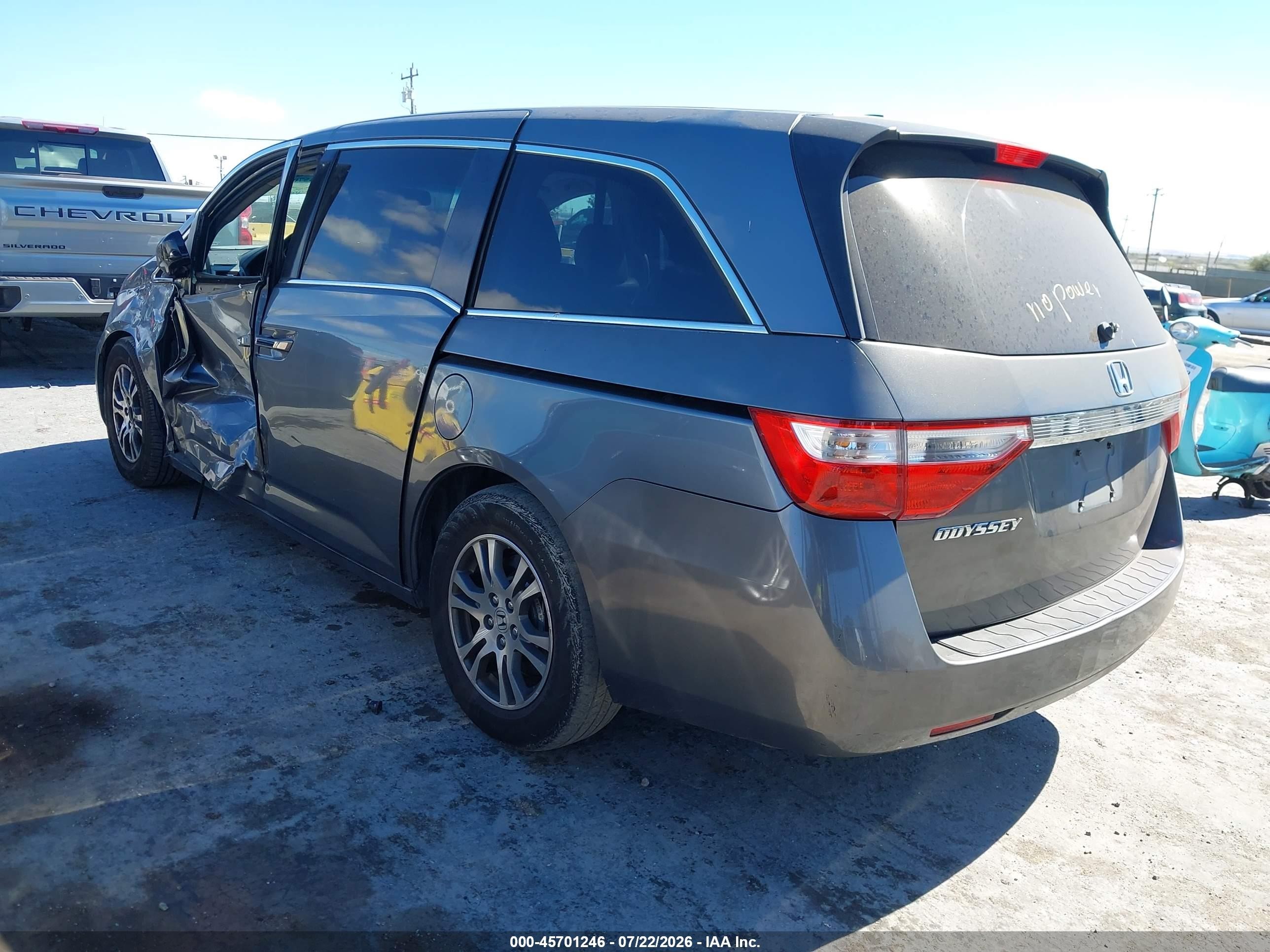 2011 Honda Odyssey Ex-l Gray vin: 5FNRL5H69BB098616