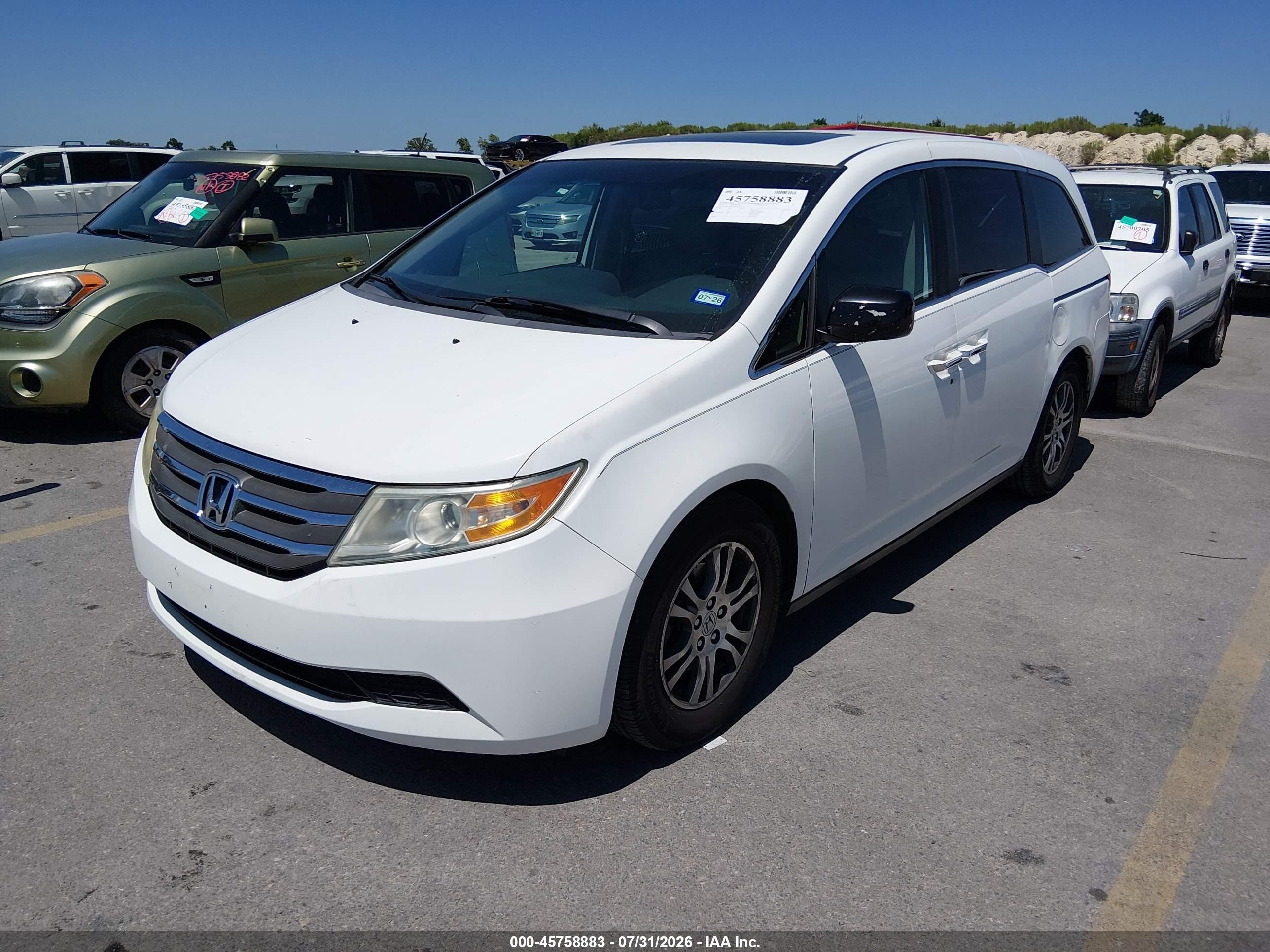 2011 Honda Odyssey Ex-l White vin: 5FNRL5H69BB102292