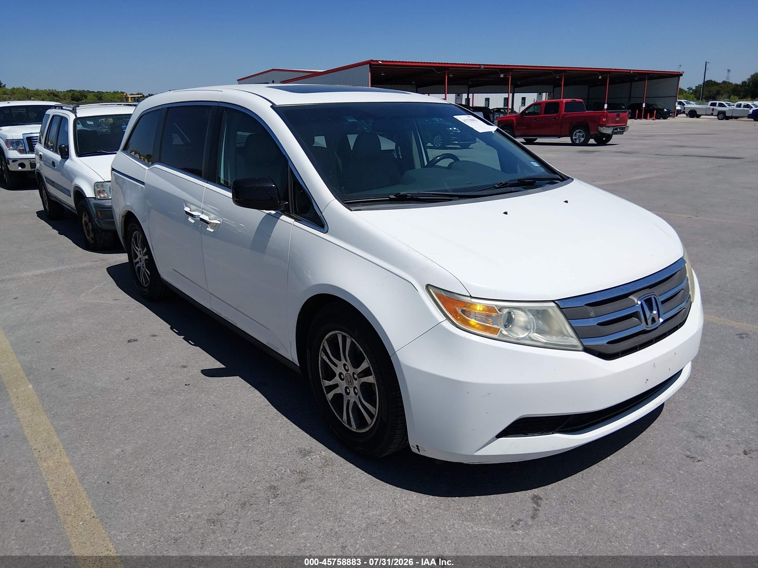 2011 Honda Odyssey Ex-l White vin: 5FNRL5H69BB102292
