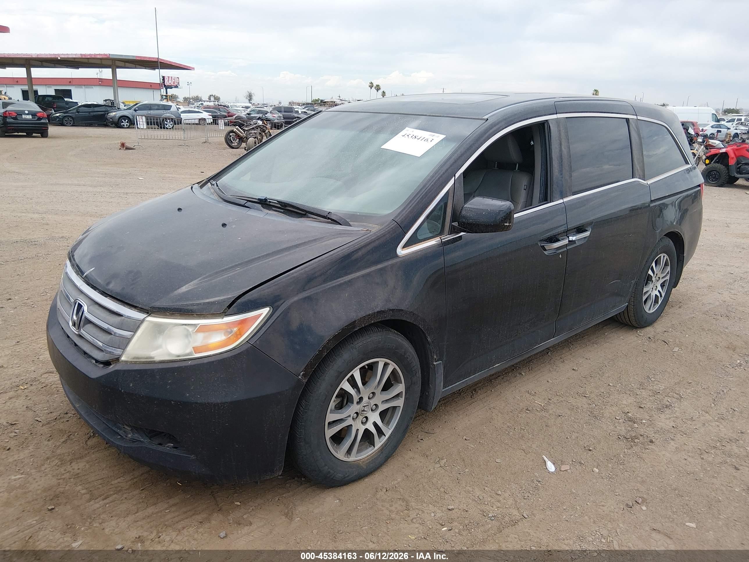 2012 Honda Odyssey Ex-l Black vin: 5FNRL5H69CB015025