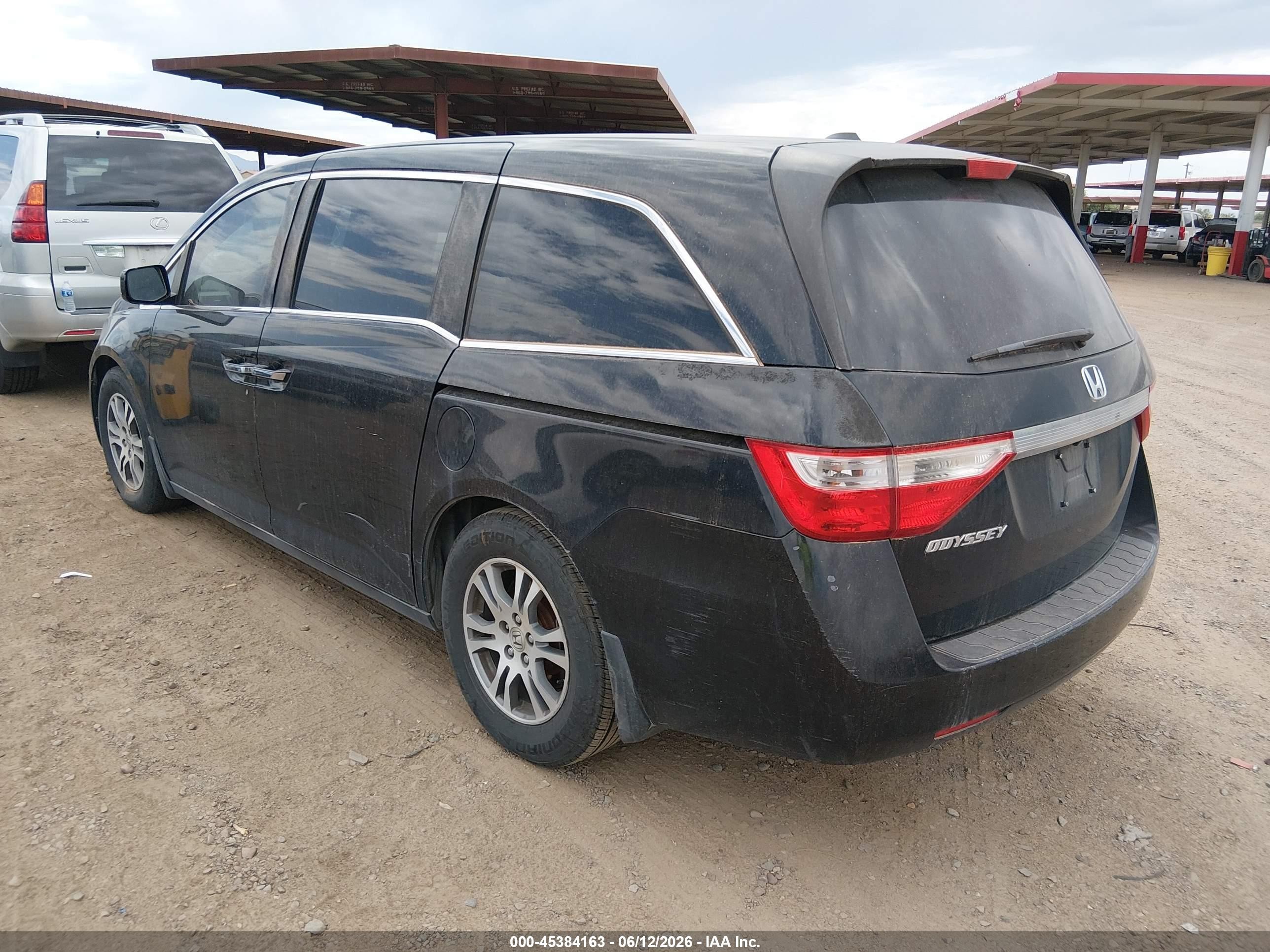 2012 Honda Odyssey Ex-l Black vin: 5FNRL5H69CB015025