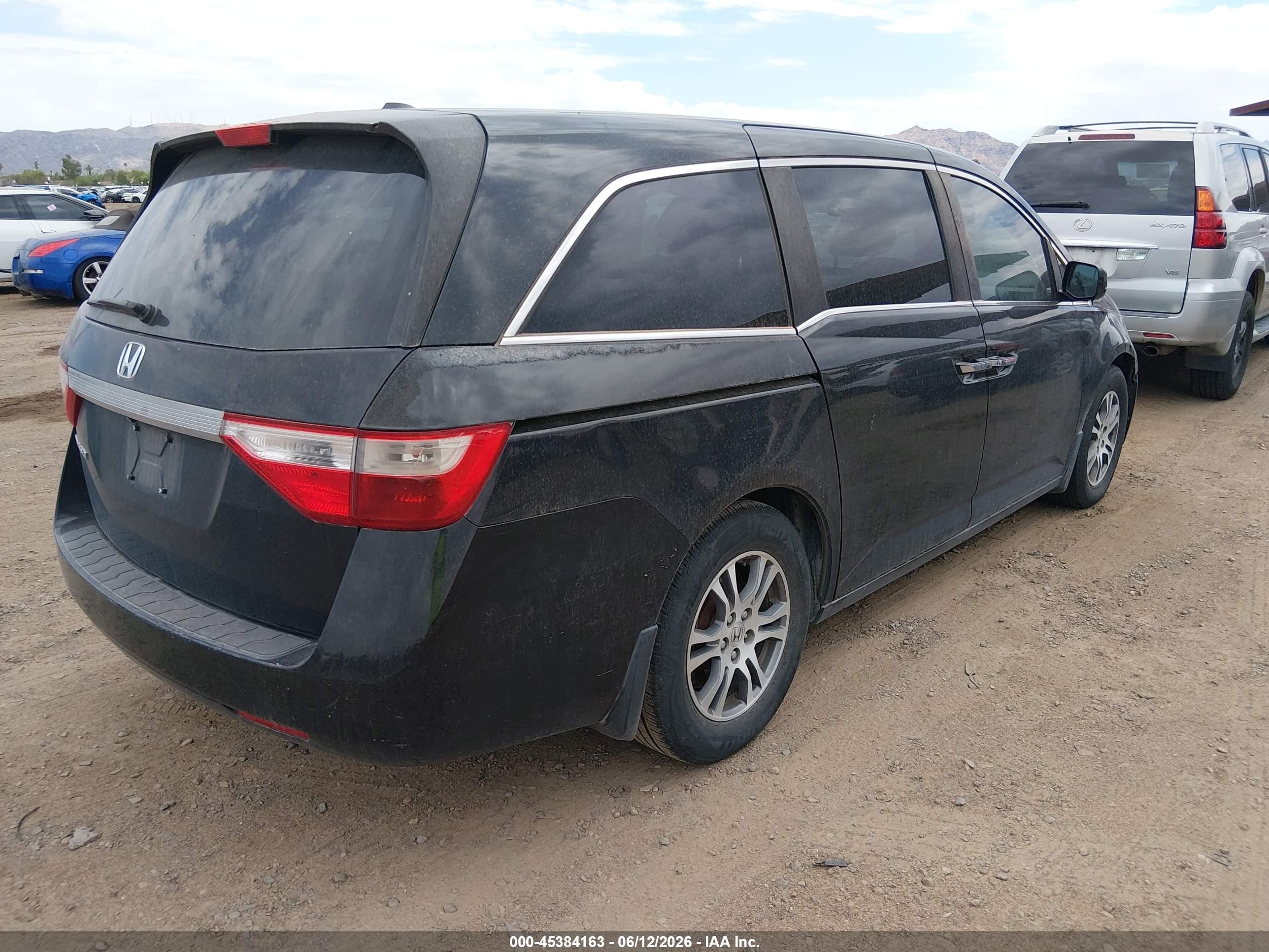 2012 Honda Odyssey Ex-l Black vin: 5FNRL5H69CB015025
