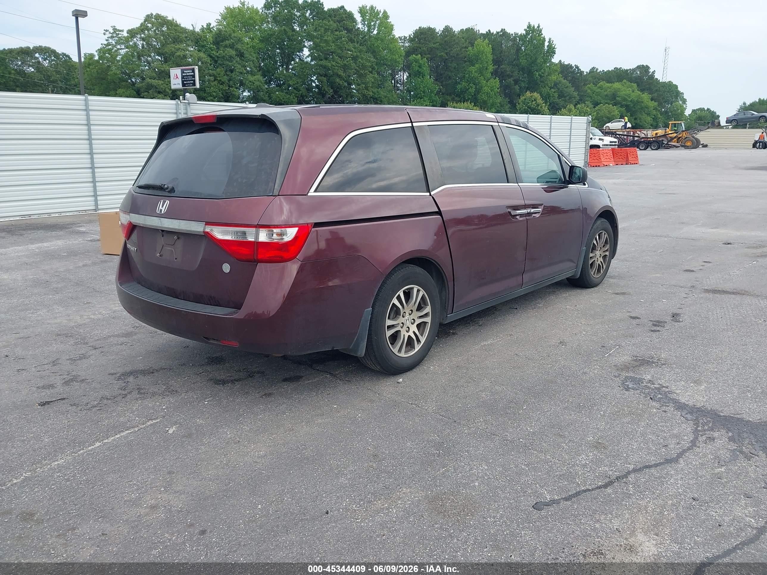 2012 Honda Odyssey Ex-l Burgundy vin: 5FNRL5H69CB065617