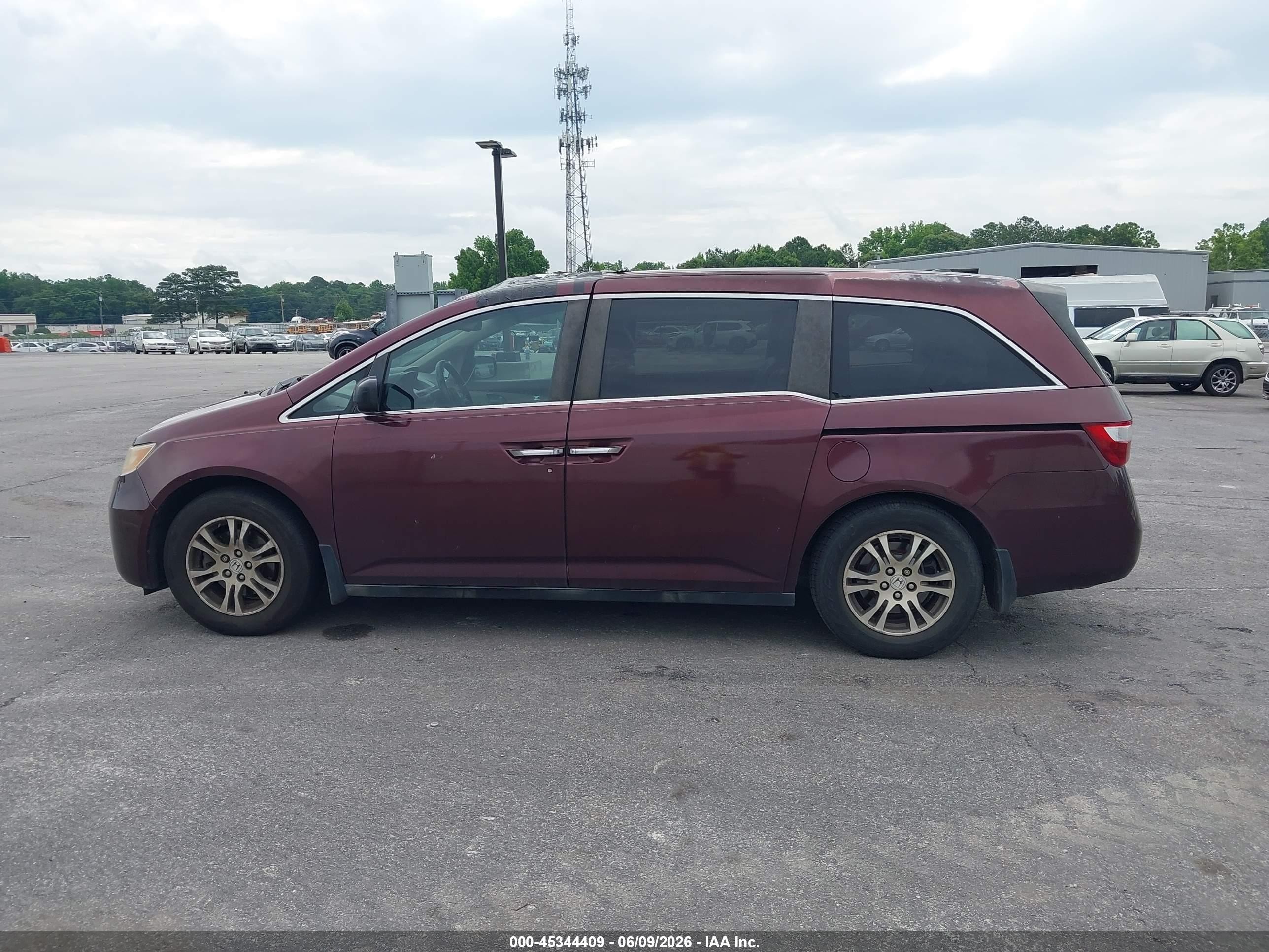 2012 Honda Odyssey Ex-l Burgundy vin: 5FNRL5H69CB065617