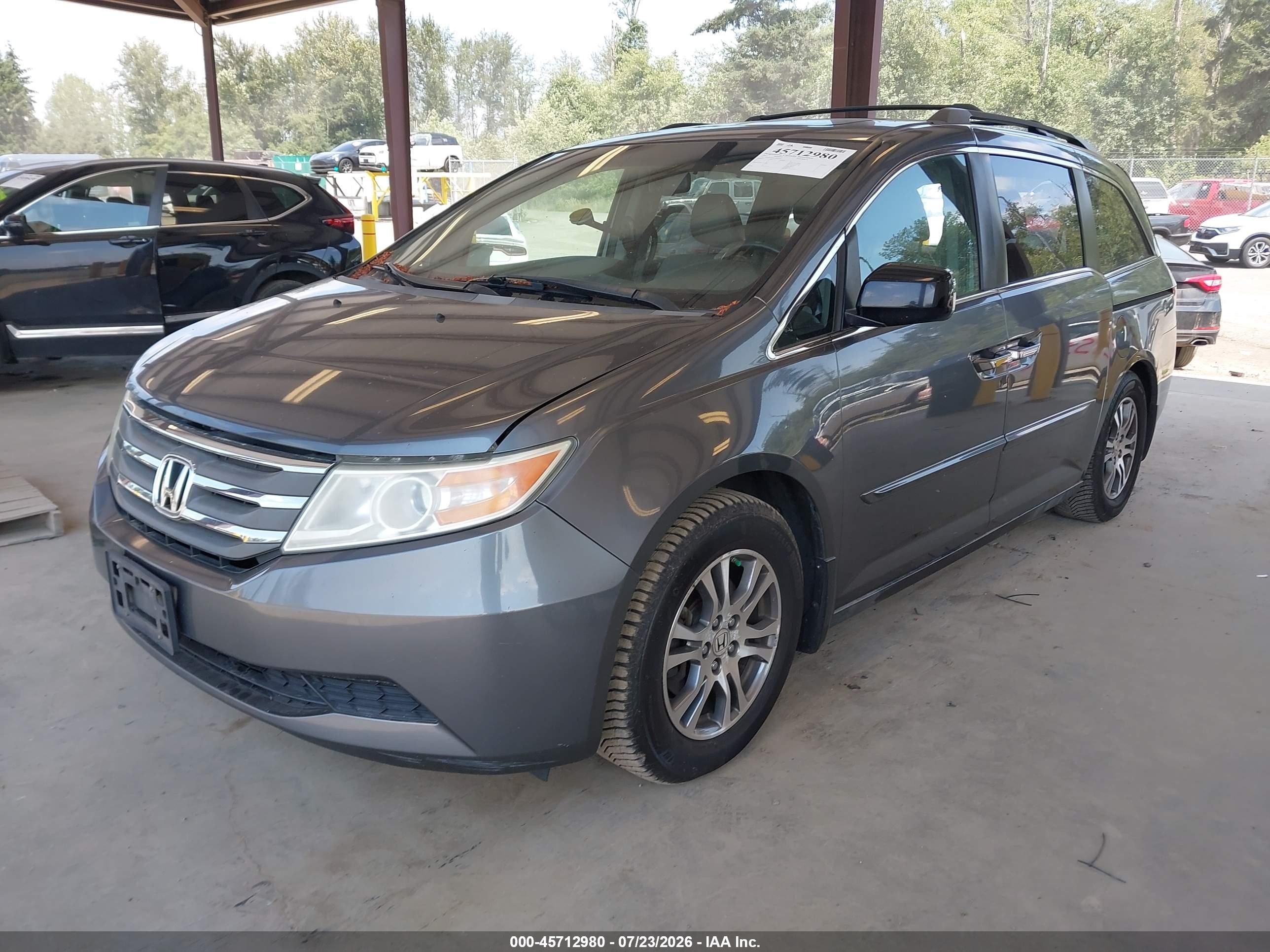 2012 Honda Odyssey Ex-l Gray vin: 5FNRL5H69CB087942