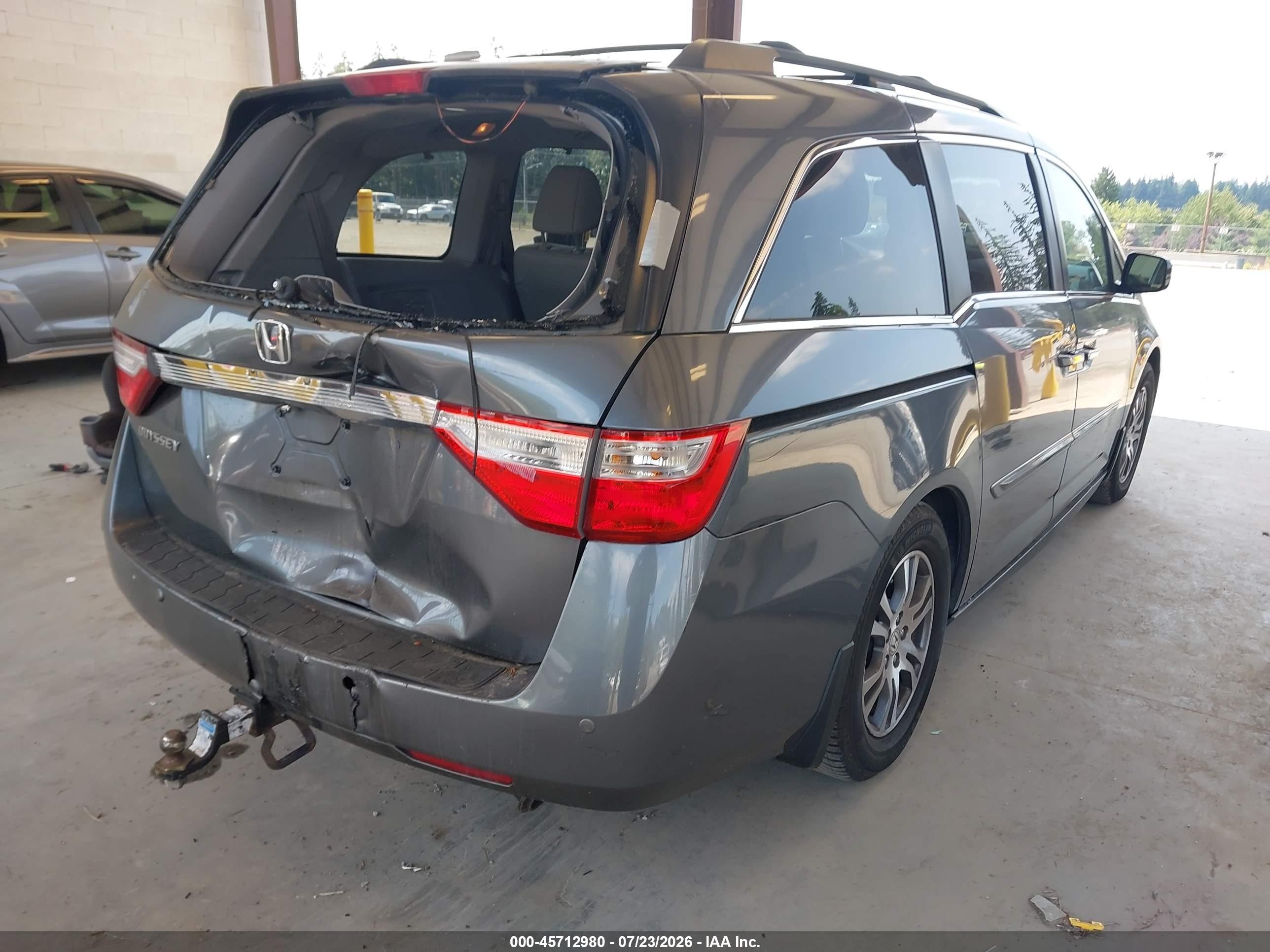 2012 Honda Odyssey Ex-l Gray vin: 5FNRL5H69CB087942