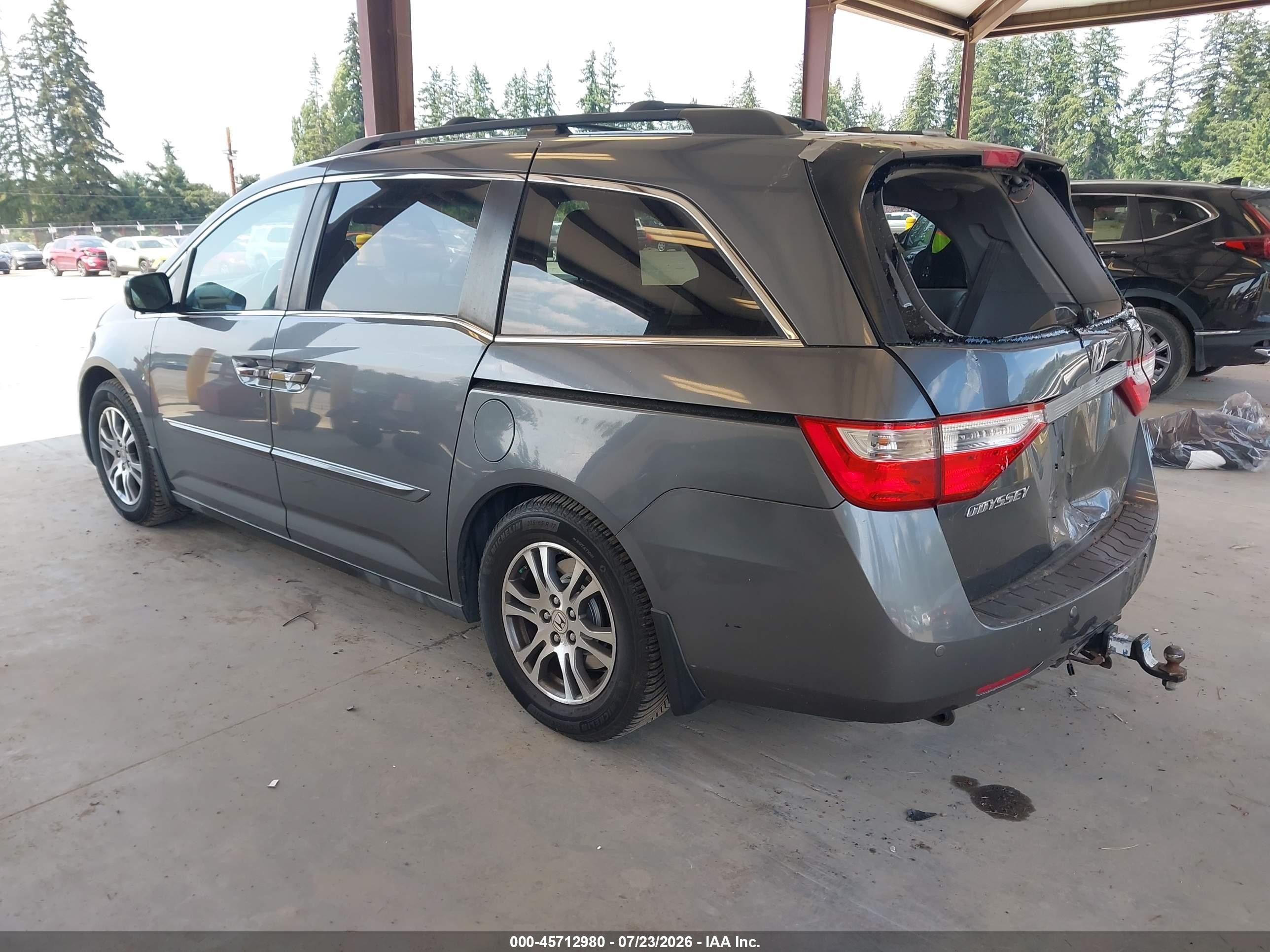 2012 Honda Odyssey Ex-l Gray vin: 5FNRL5H69CB087942