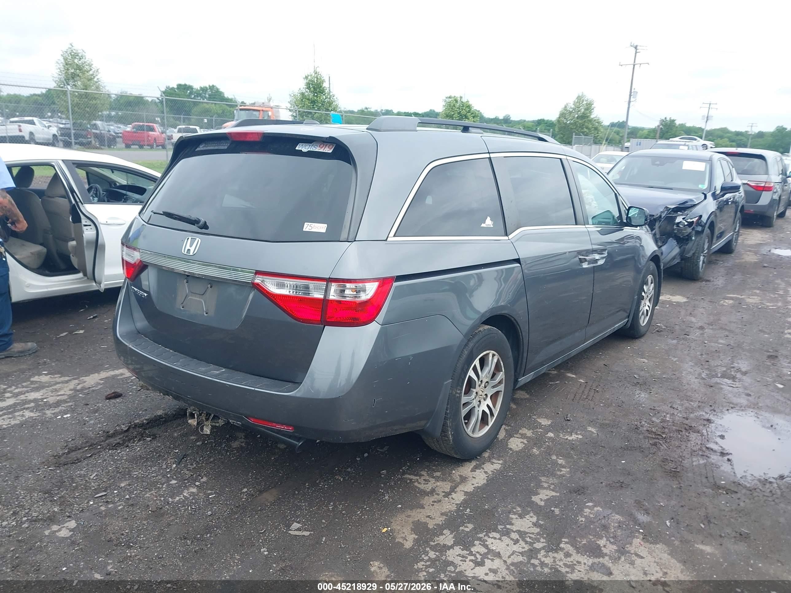 2012 Honda Odyssey Ex-l Серый vin: 5FNRL5H69CB091702