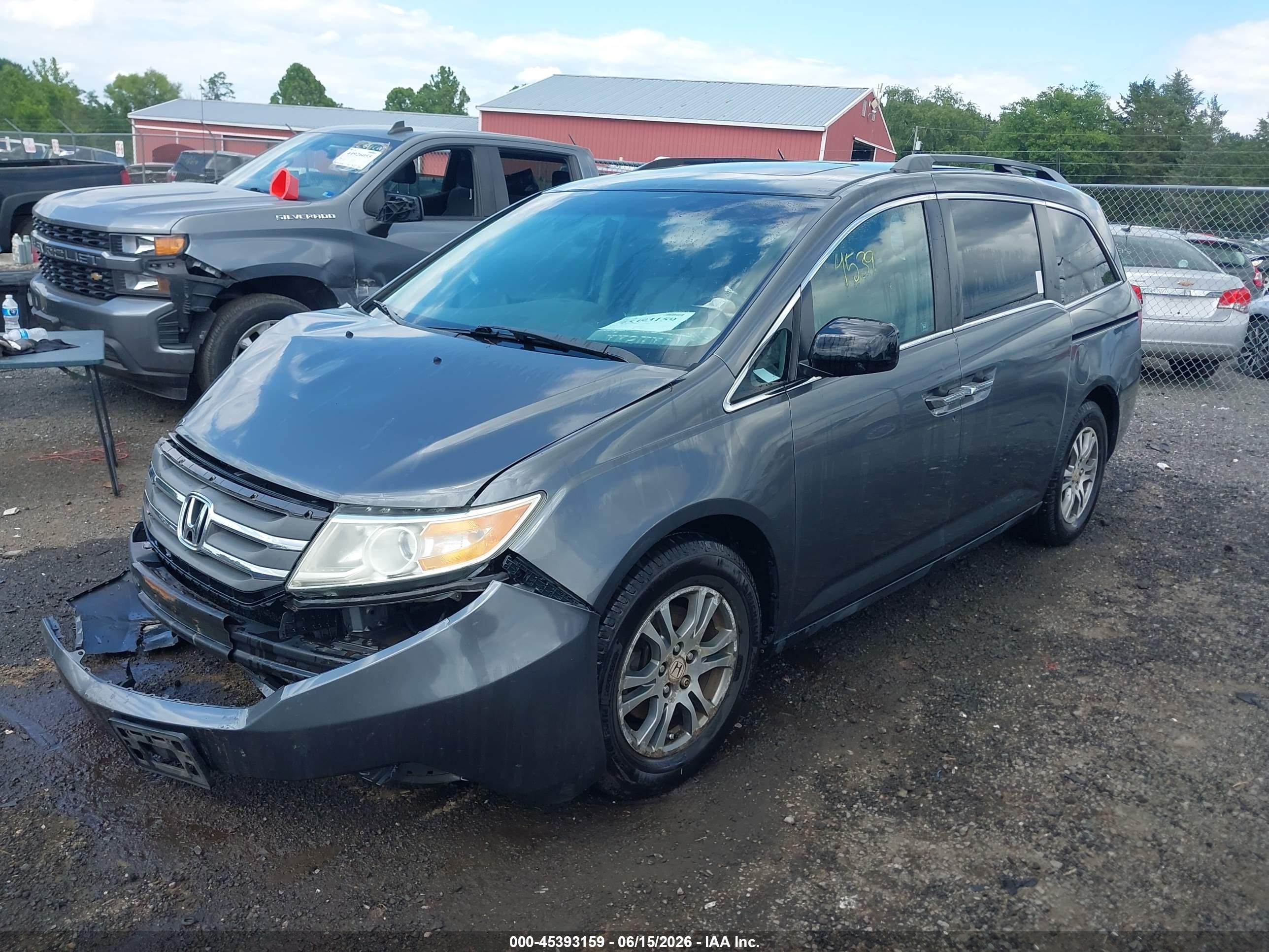 2012 Honda Odyssey Ex-l Серый vin: 5FNRL5H69CB129235