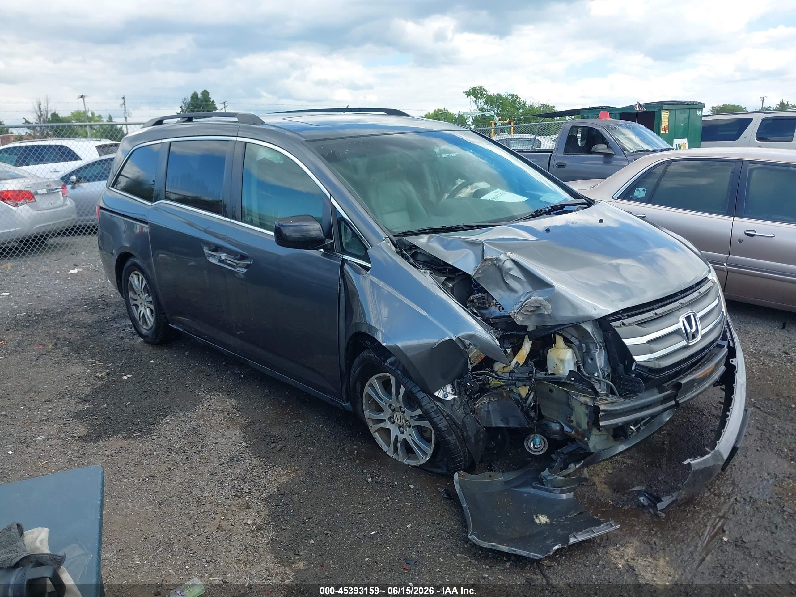 2012 Honda Odyssey Ex-l Серый vin: 5FNRL5H69CB129235