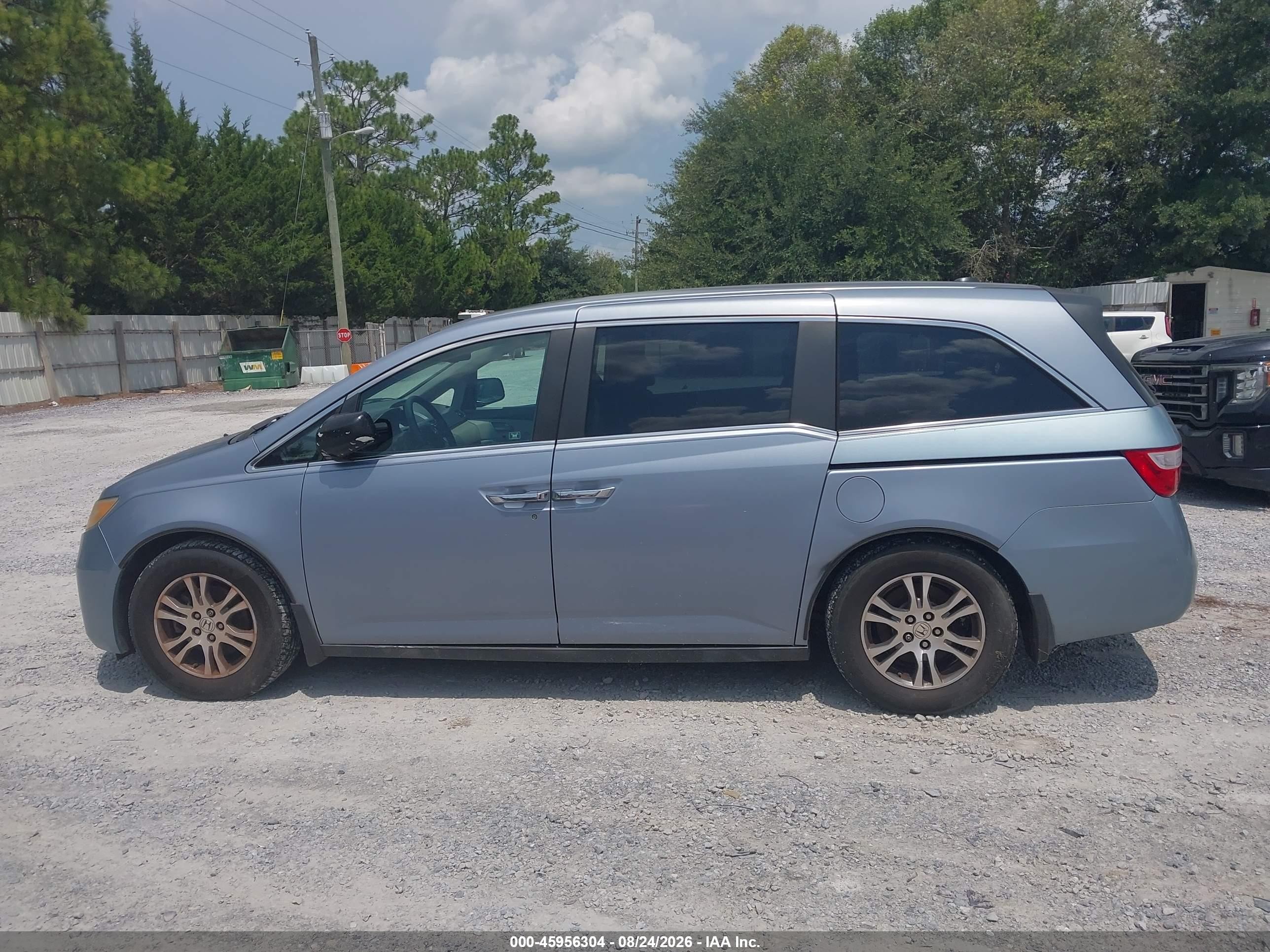 2012 Honda Odyssey Ex-l Light Blue vin: 5FNRL5H69CB143622
