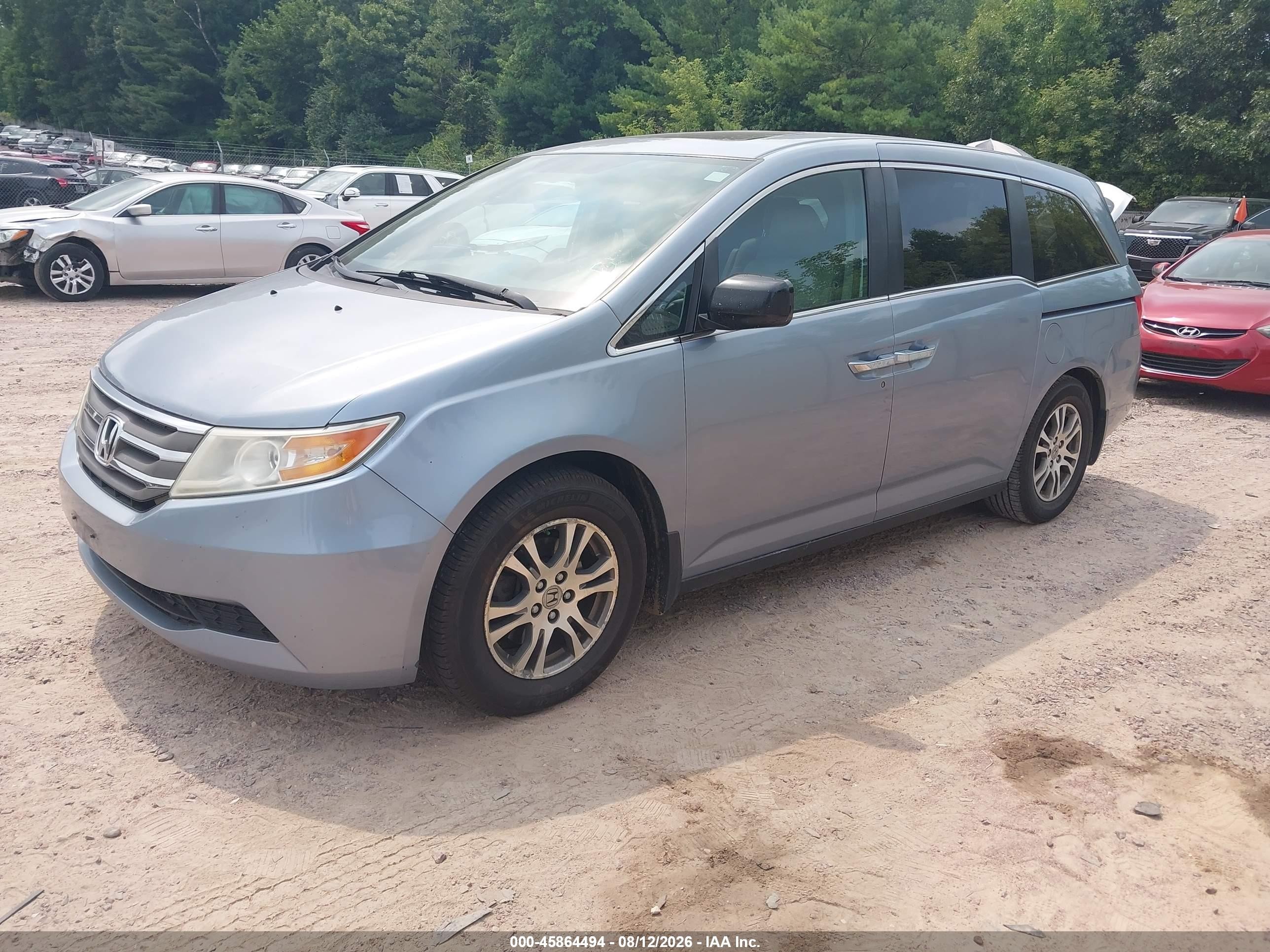 2013 Honda Odyssey Ex-l Light Blue vin: 5FNRL5H69DB001093