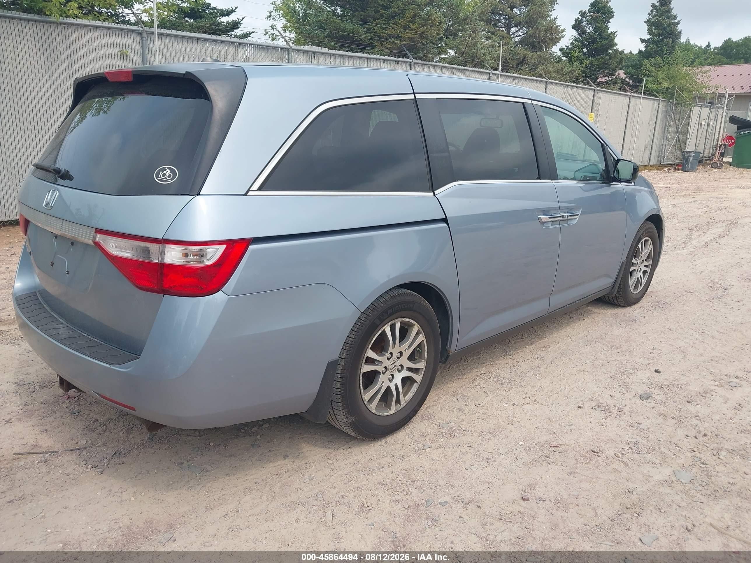 2013 Honda Odyssey Ex-l Light Blue vin: 5FNRL5H69DB001093