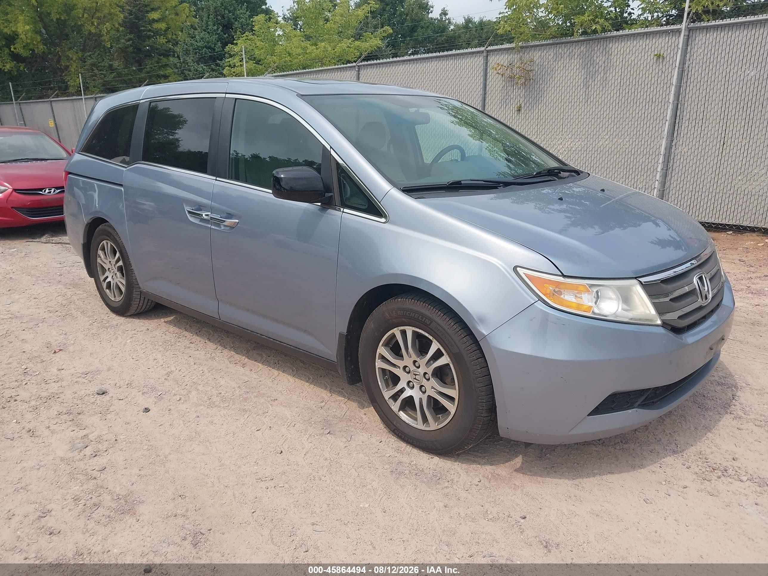2013 Honda Odyssey Ex-l Light Blue vin: 5FNRL5H69DB001093