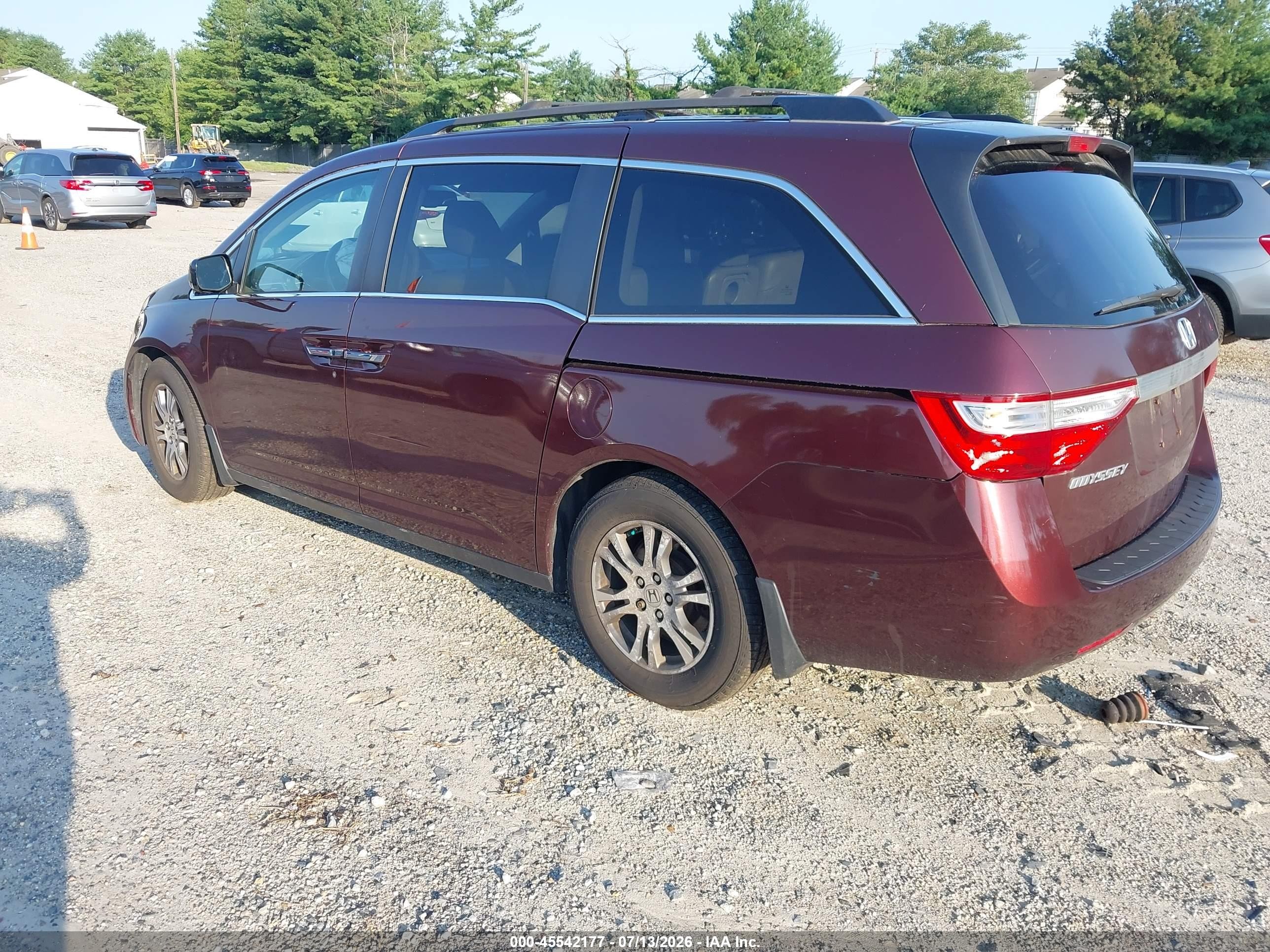 2013 Honda Odyssey Ex-l Maroon vin: 5FNRL5H69DB008836