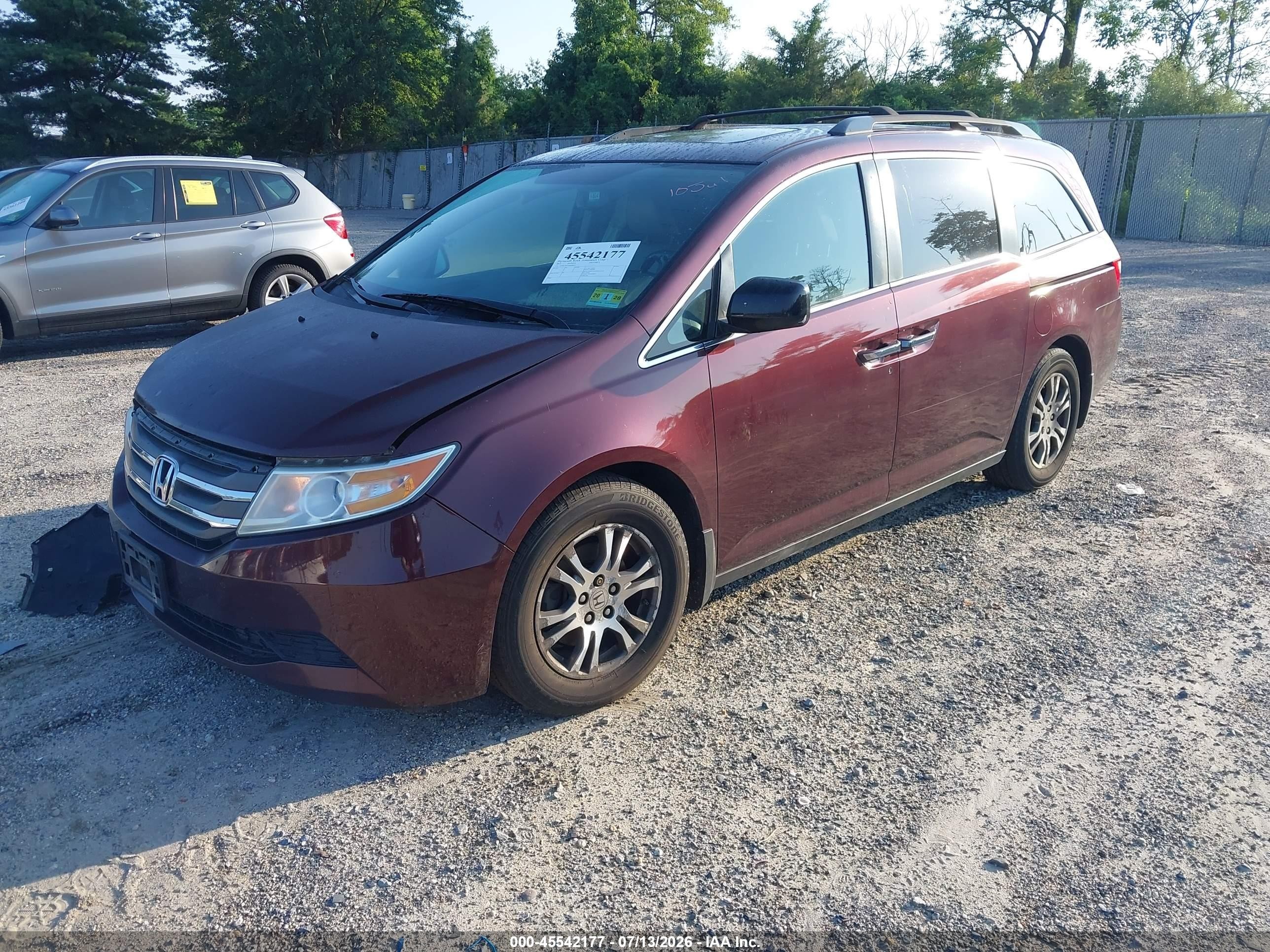 2013 Honda Odyssey Ex-l Maroon vin: 5FNRL5H69DB008836