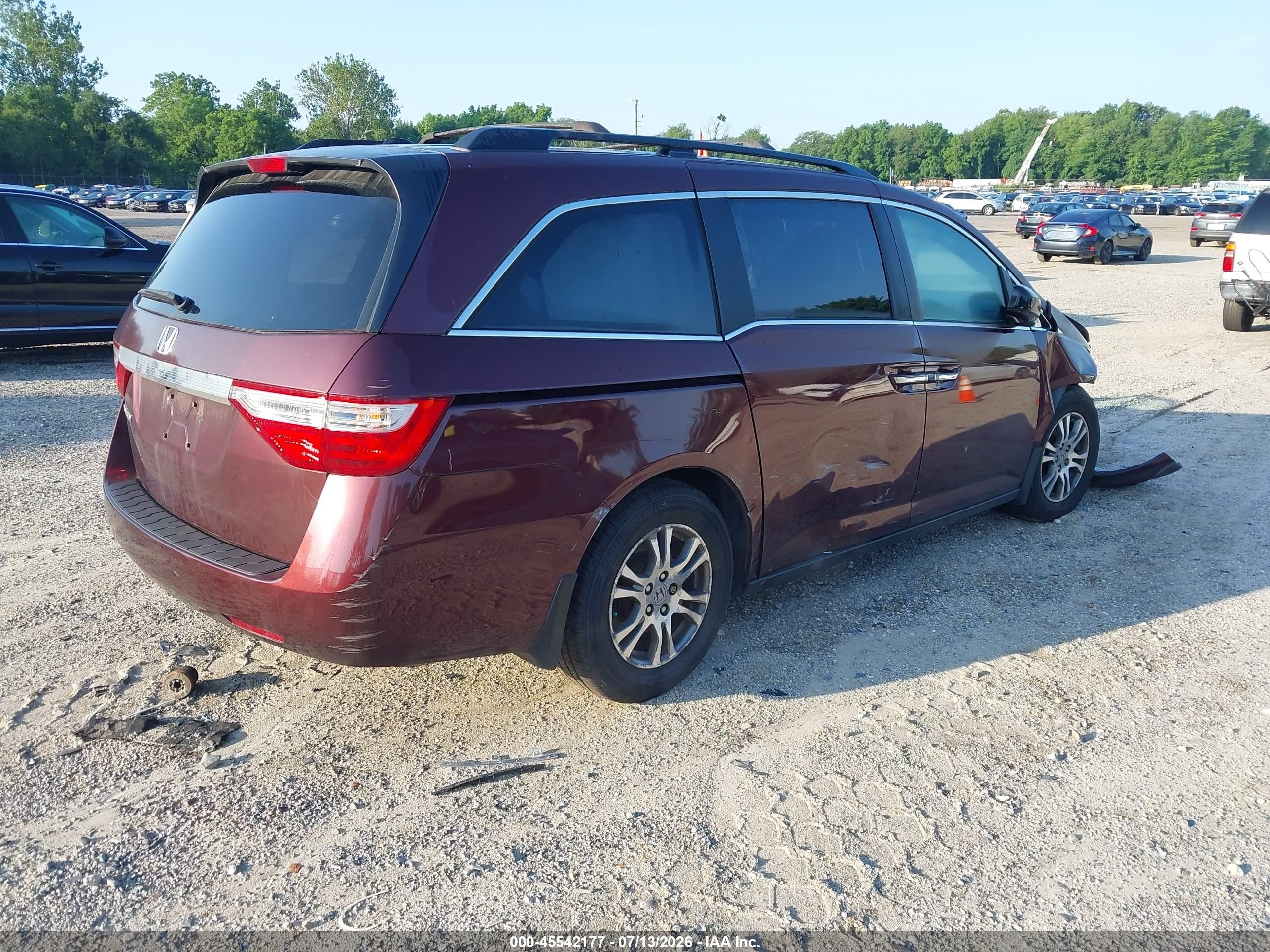 2013 Honda Odyssey Ex-l Maroon vin: 5FNRL5H69DB008836