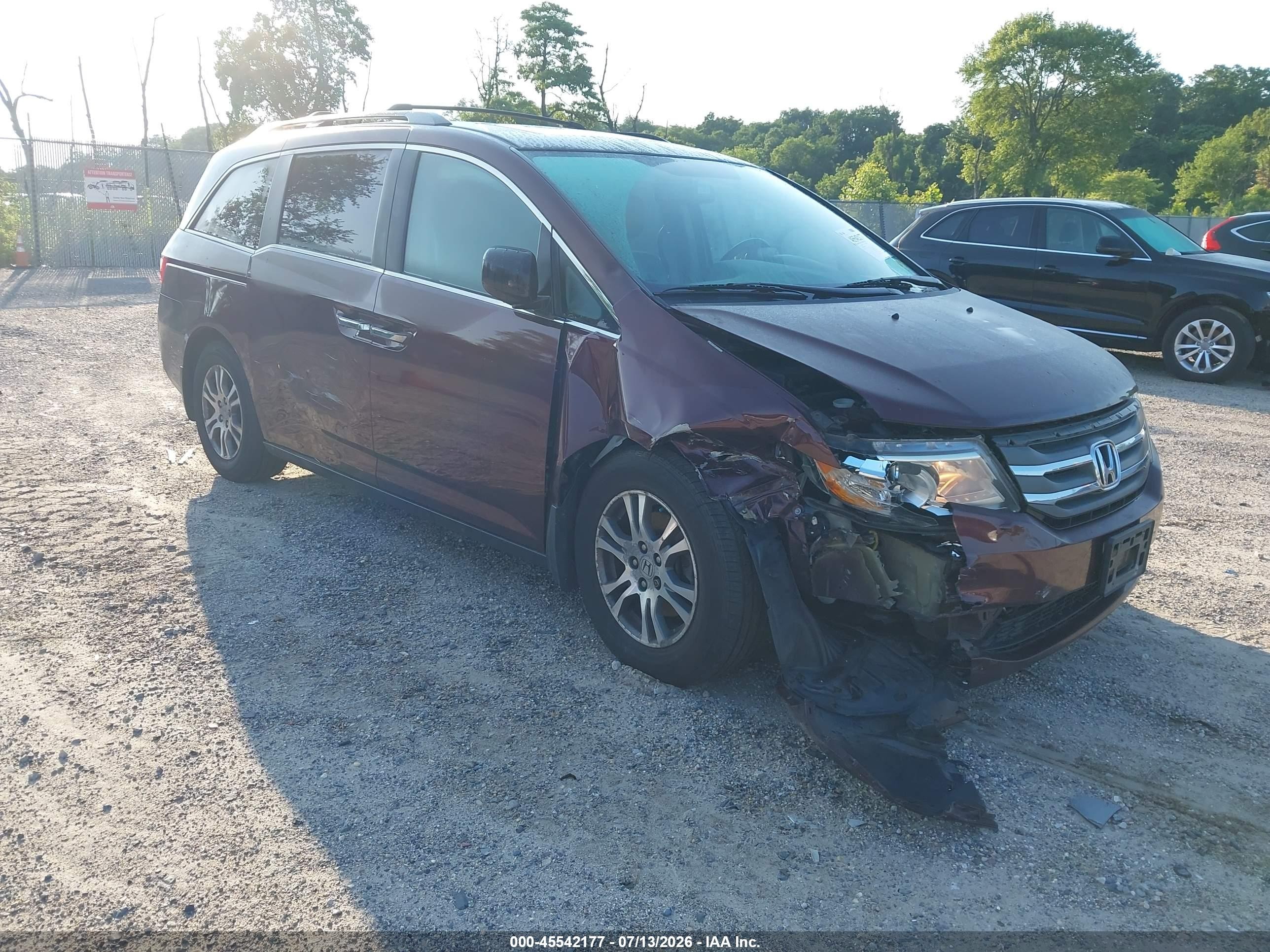 2013 Honda Odyssey Ex-l Maroon vin: 5FNRL5H69DB008836
