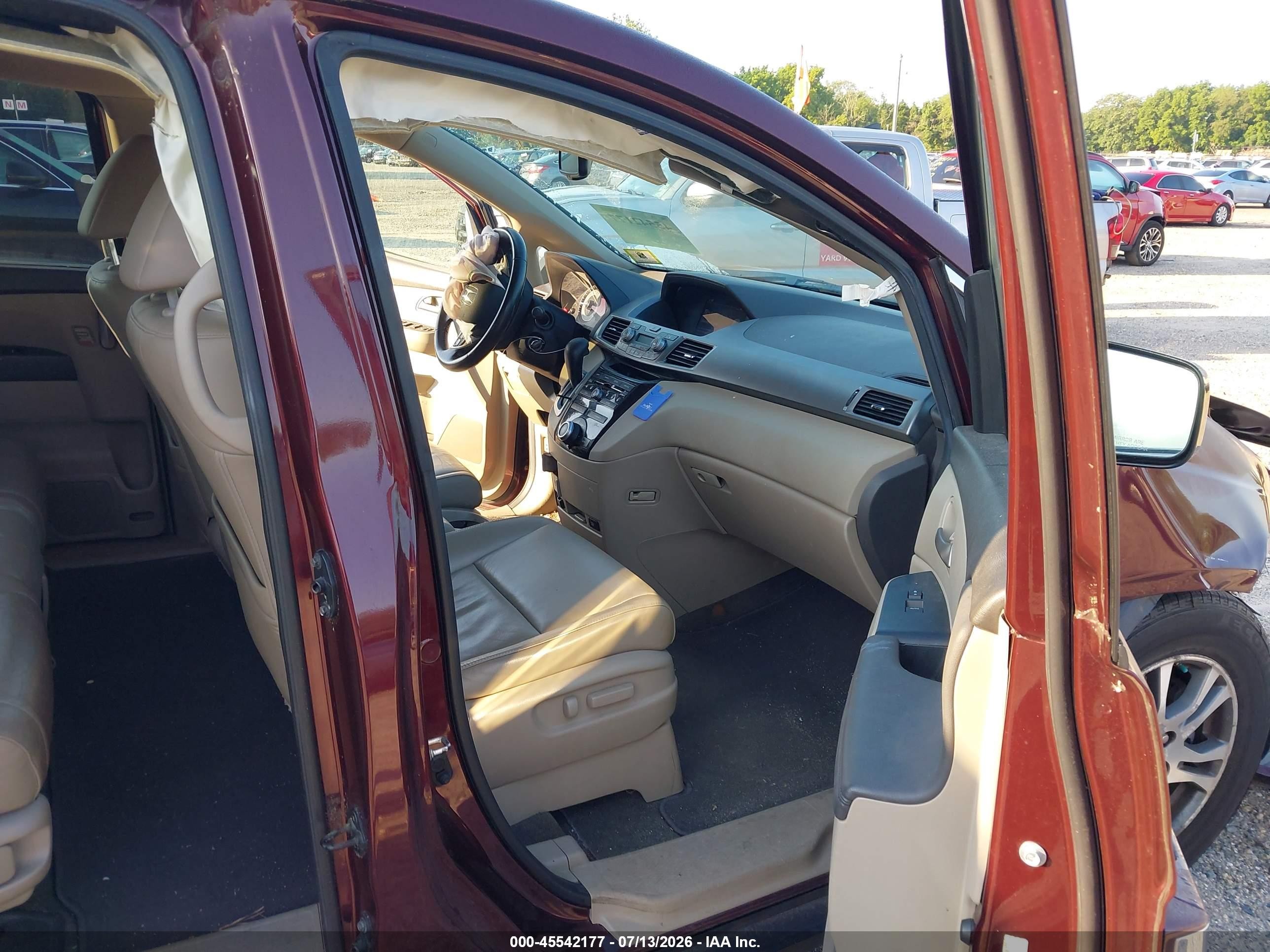 2013 Honda Odyssey Ex-l Maroon vin: 5FNRL5H69DB008836